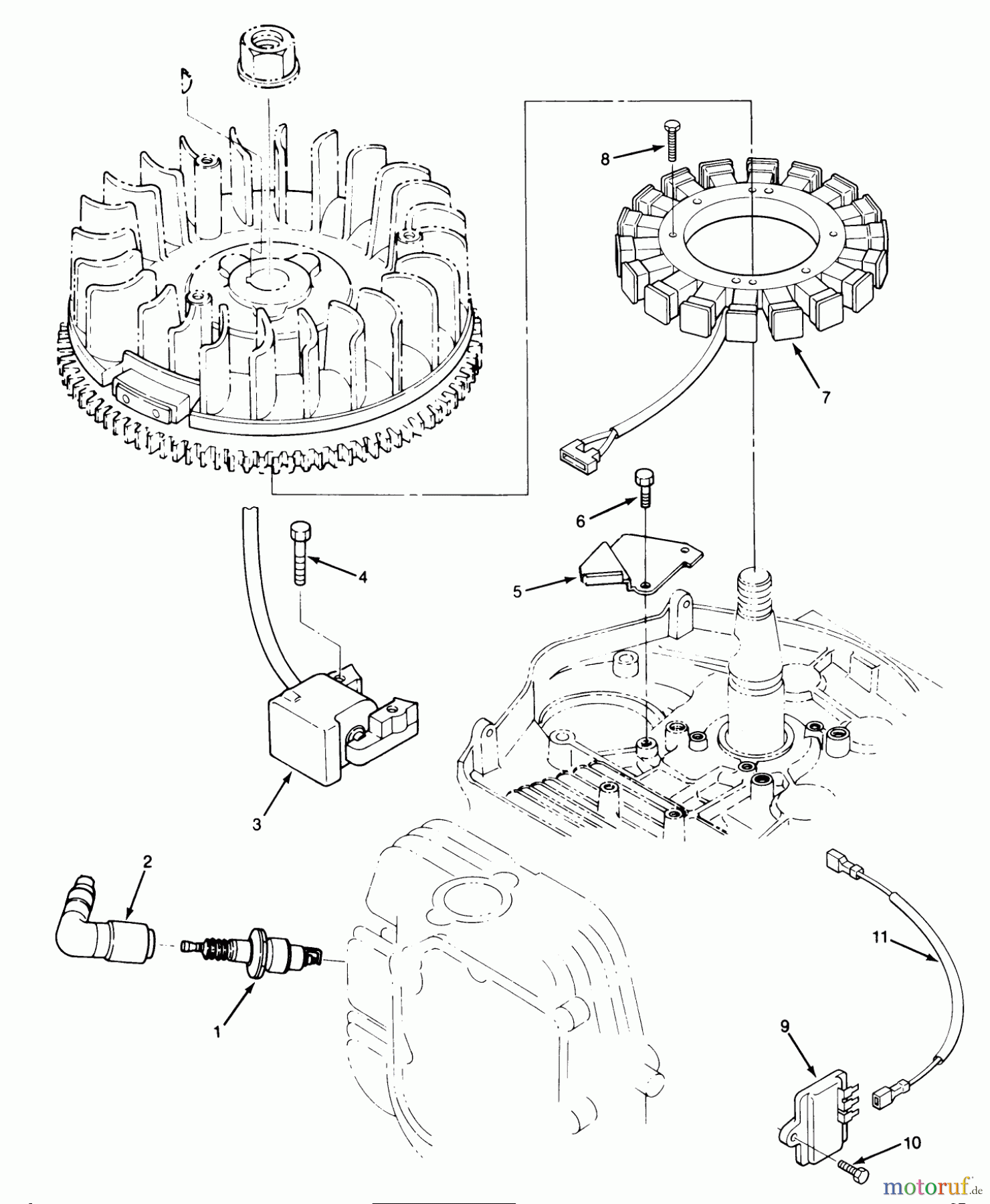  Toro Neu Mowers, Lawn & Garden Tractor Seite 1 22-14OE01 (244-H) - Toro 244-H Yard Tractor, 1991 (1000001-1999999) 14HP ENGINE IGNITION ASSEMBLY