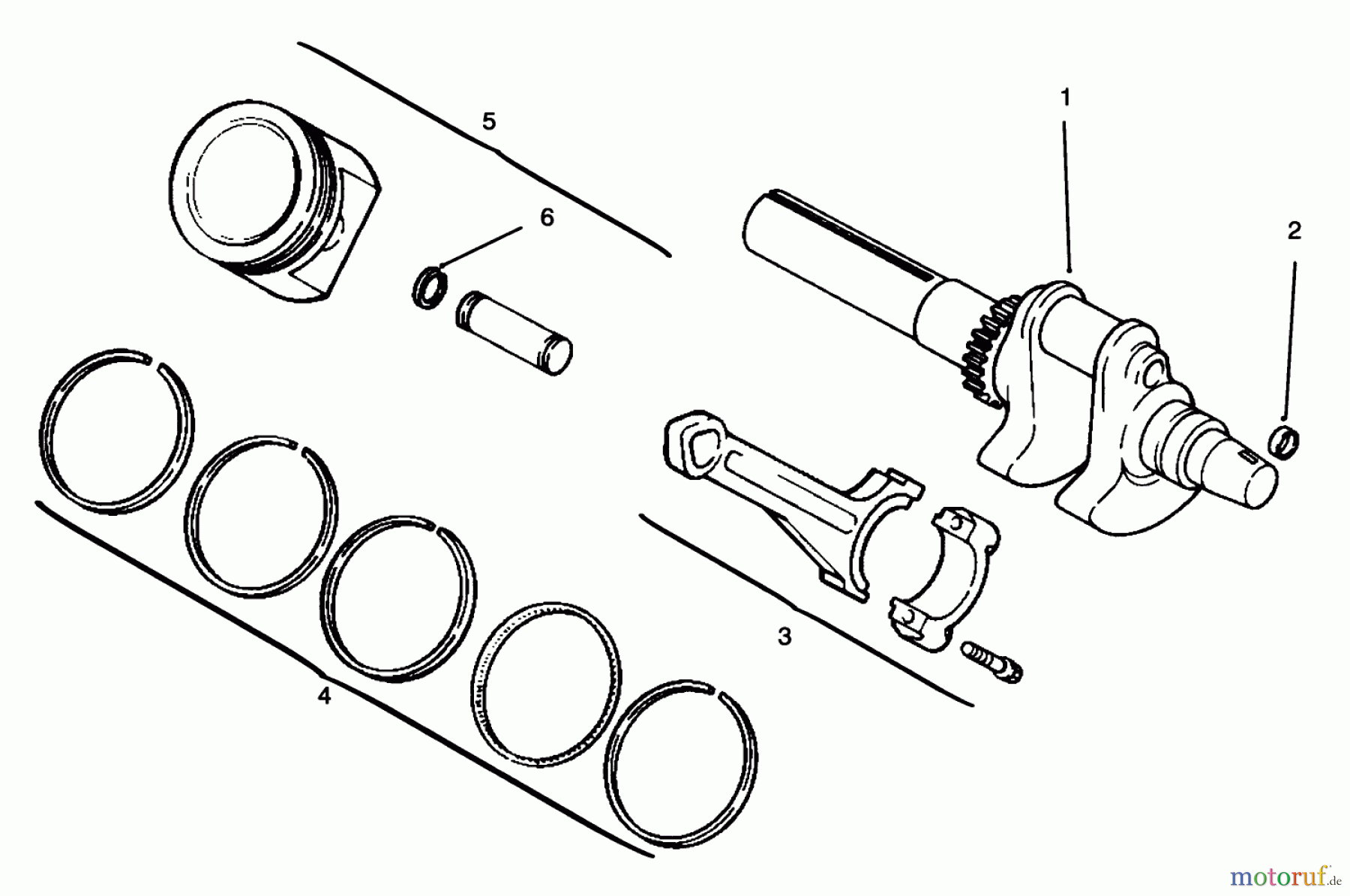  Toro Neu Mowers, Lawn & Garden Tractor Seite 1 30610 (120) - Toro Proline 120, 1993 (390001-399999) CRANKSHAFT, PISTON AND RINGS