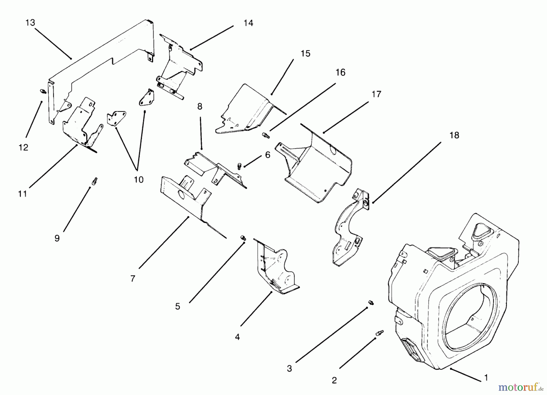  Toro Neu Mowers, Lawn & Garden Tractor Seite 1 30610 (120) - Toro Proline 120, 1994 (490001-499999) BAFFLES & SHROUD