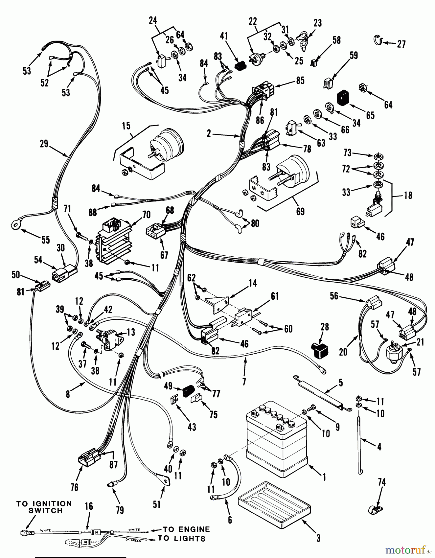  Toro Neu Mowers, Lawn & Garden Tractor Seite 1 32-11BX01 (211-5) - Toro 211-5 Tractor, 1987 ELECTRICAL SYSTEM