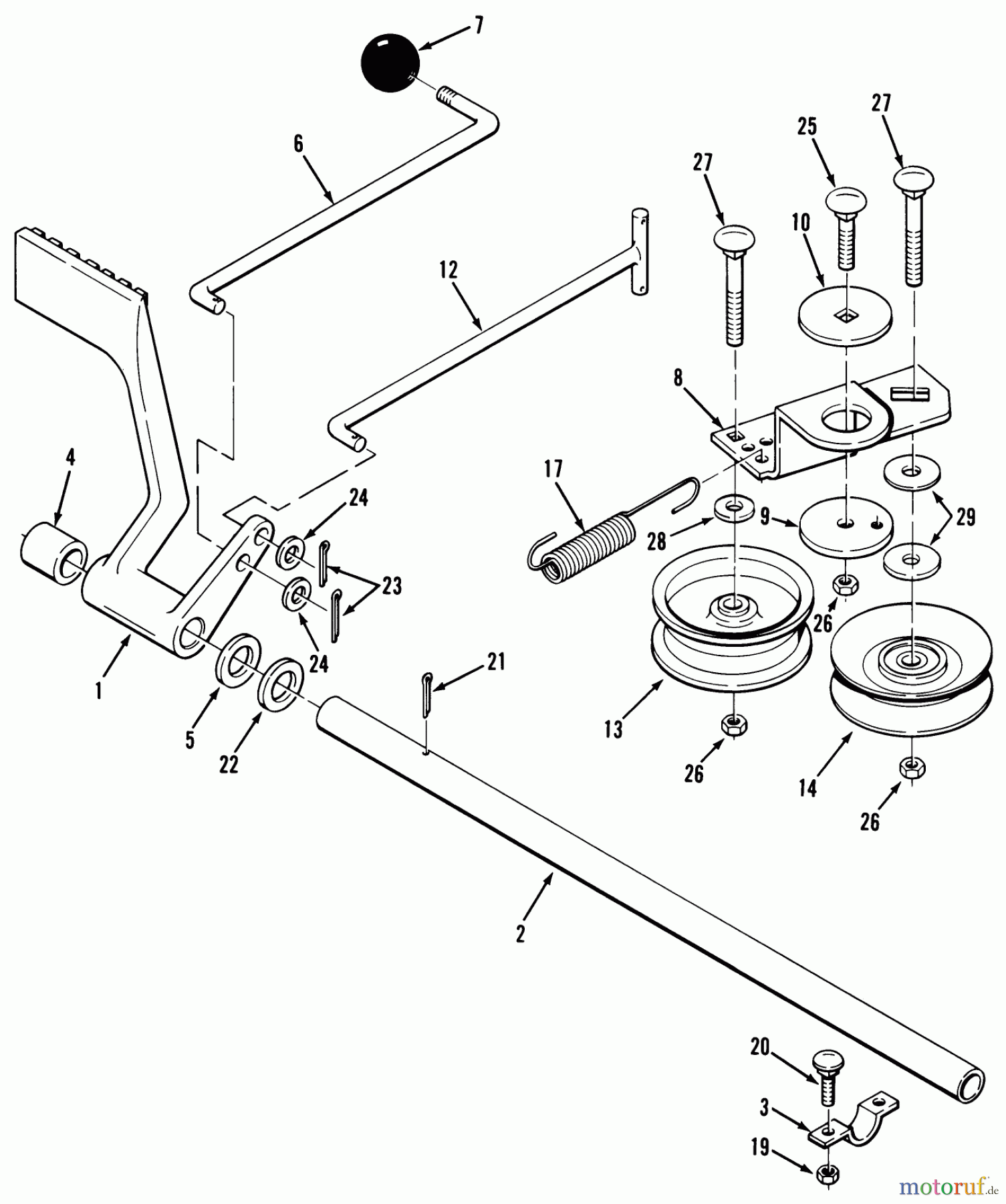  Toro Neu Mowers, Lawn & Garden Tractor Seite 1 32-12B5A2 (212-5) - Toro 212-5 Tractor, 1991 (1000001-1999999) BRAKE & IDLER ASSEMBLY (212-H)