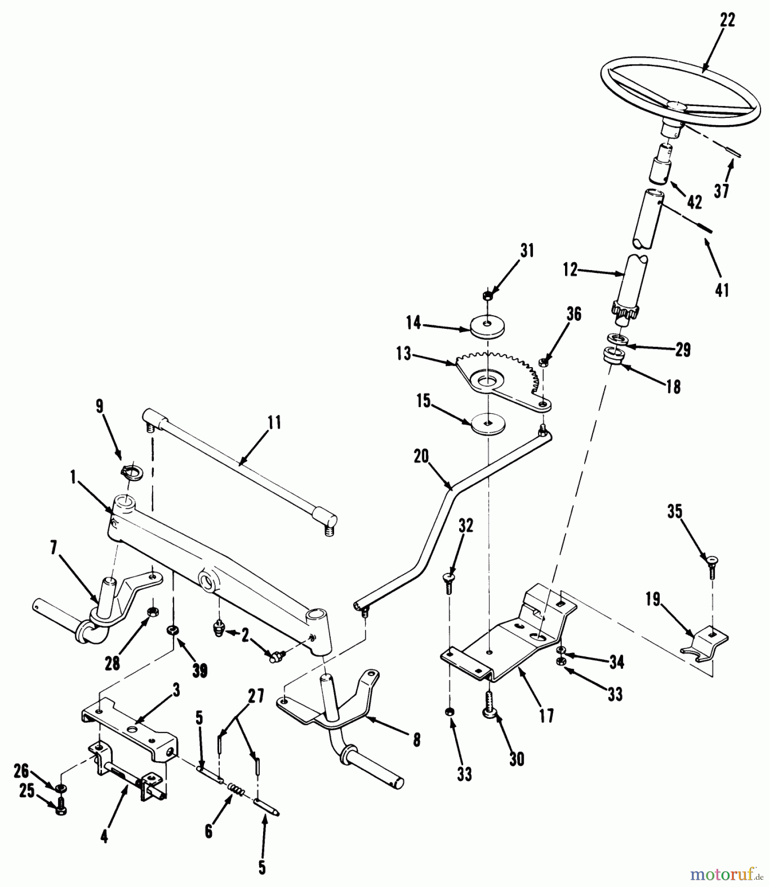  Toro Neu Mowers, Lawn & Garden Tractor Seite 1 32-12BEA2 (212-H) - Toro 212-H Tractor, 1991 (1000001-1999999) FRONT AXLE & STEERING ASSEMBLY