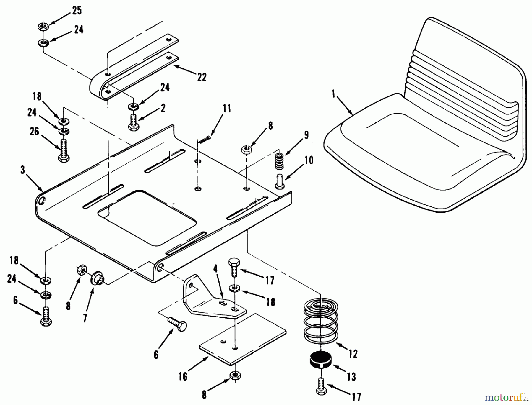  Toro Neu Mowers, Lawn & Garden Tractor Seite 1 32-12B5A2 (212-5) - Toro 212-5 Tractor, 1991 (1000001-1999999) SEAT ASSEMBLY