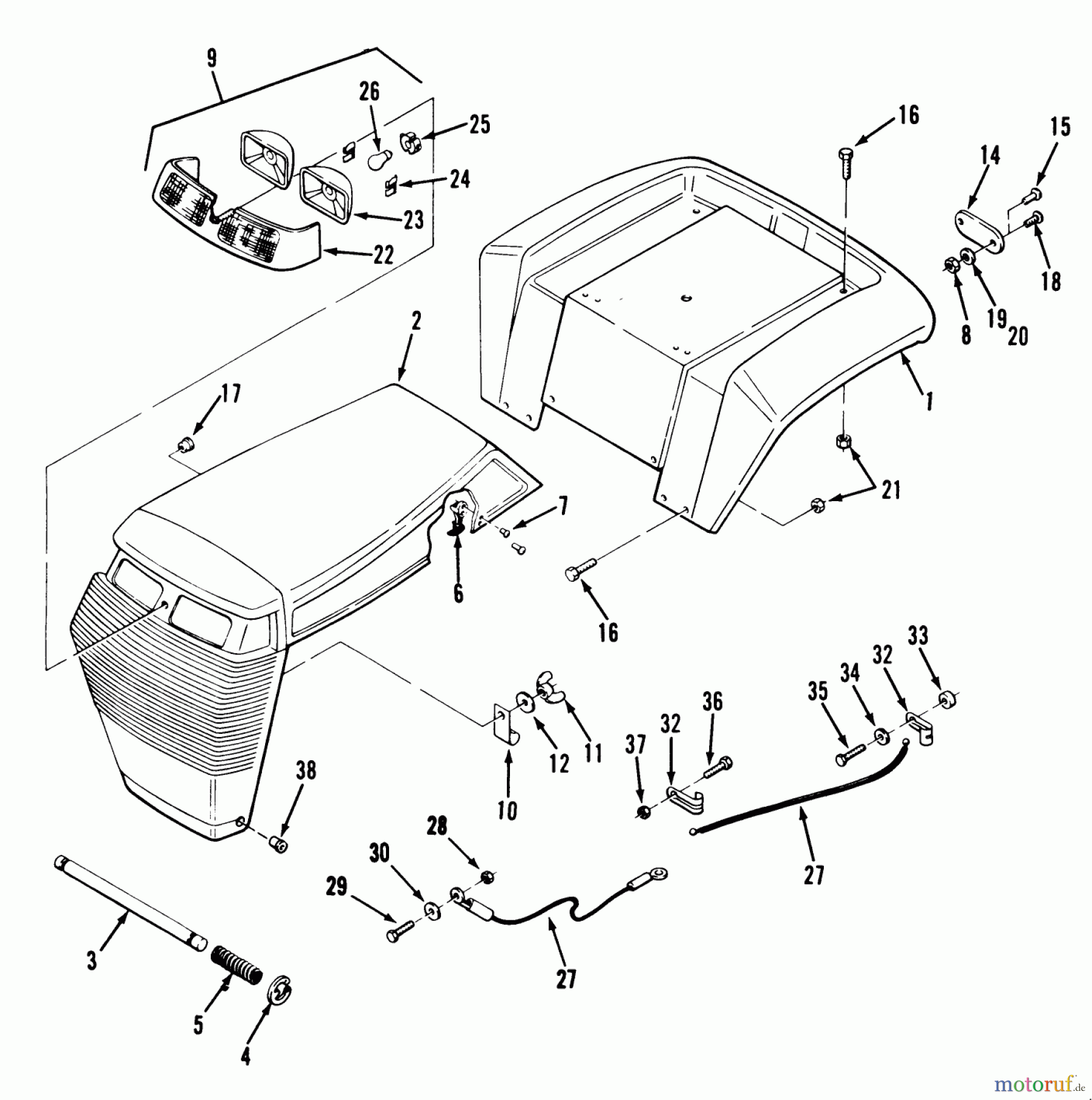  Toro Neu Mowers, Lawn & Garden Tractor Seite 1 32-12B5A3 (212-5) - Toro 212-5 Tractor, 1991 (1000001-1999999) BODY ASSEMBLY