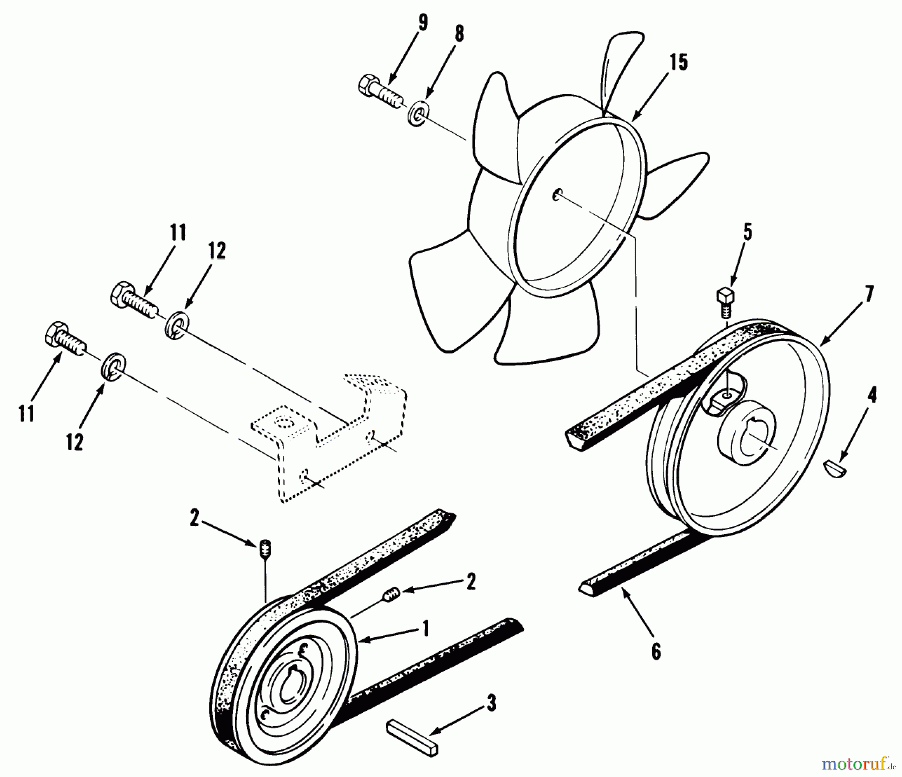  Toro Neu Mowers, Lawn & Garden Tractor Seite 1 41-20OE02 (520-H) - Toro 520-H Garden Tractor, 1991 (1000001-1999999) DRIVE BELT AND PULLEYS