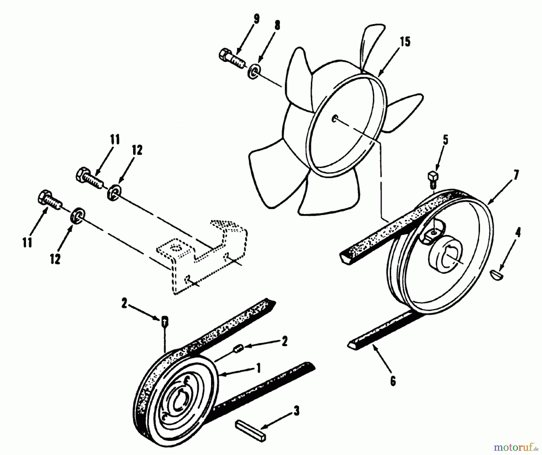  Toro Neu Mowers, Lawn & Garden Tractor Seite 1 41-20OE03 (520-H) - Toro 520-H Garden Tractor, 1992 (2000001-2999999) DRIVE BELT AND PULLEYS