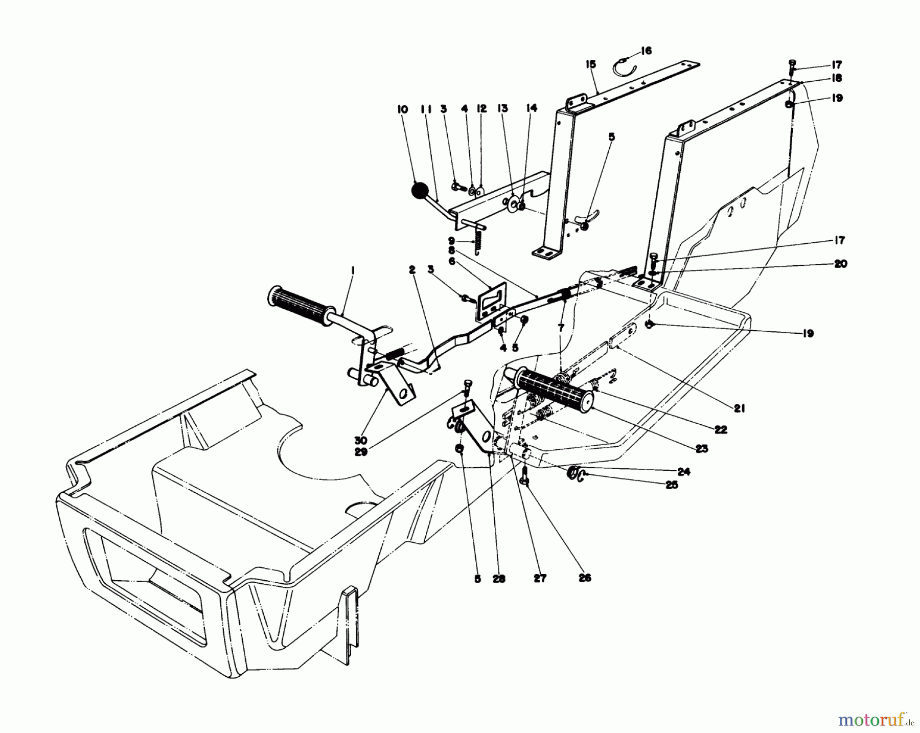  Toro Neu Mowers, Lawn & Garden Tractor Seite 1 57360 (11-32) - Toro 11-32 Lawn Tractor, 1978 (8000001-8999999) BRAKE & CLUTCH PEDAL ASSEMBLY