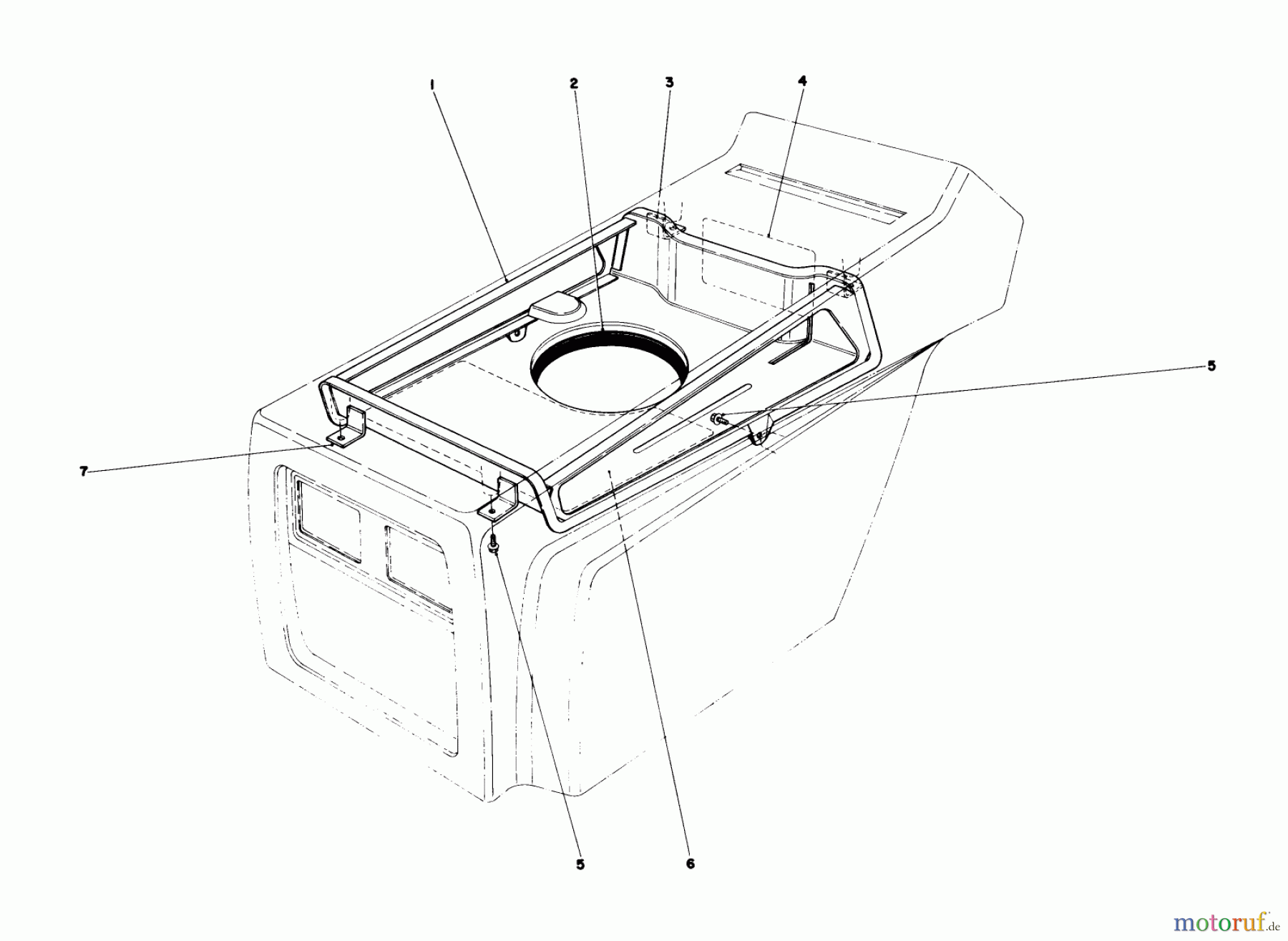  Toro Neu Mowers, Lawn & Garden Tractor Seite 1 57300 (8-32) - Toro 8-32 Front Engine Rider, 1978 (8000001-8999999) HOOD DUCT ASSEMBLY MODEL 57360