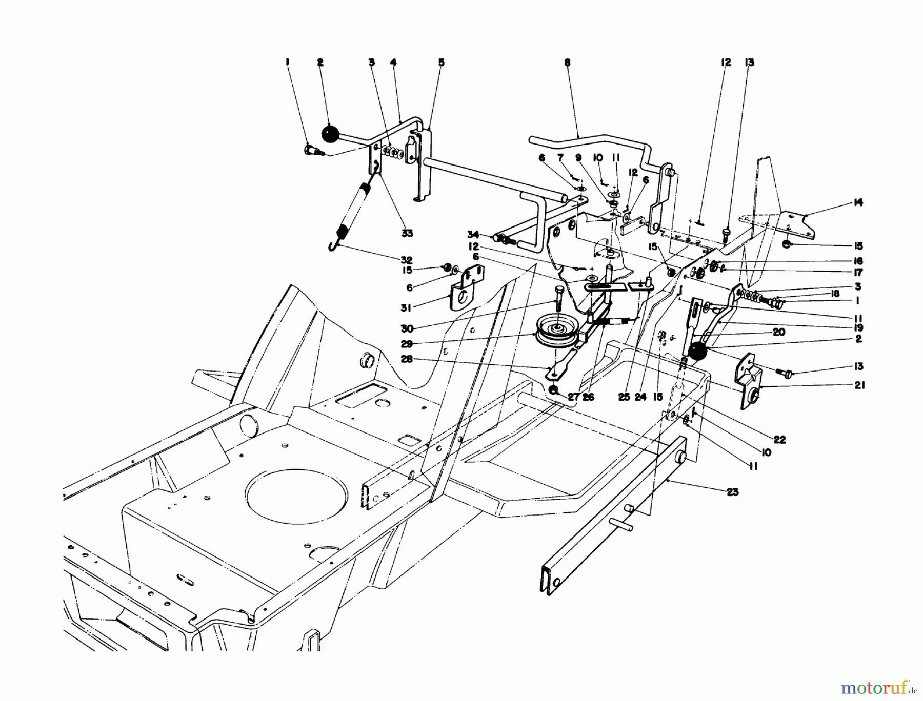  Toro Neu Mowers, Lawn & Garden Tractor Seite 1 57360 (11-32) - Toro 11-32 Lawn Tractor, 1978 (8000001-8999999) SHIFT & CLUTCH ASSEMBLY