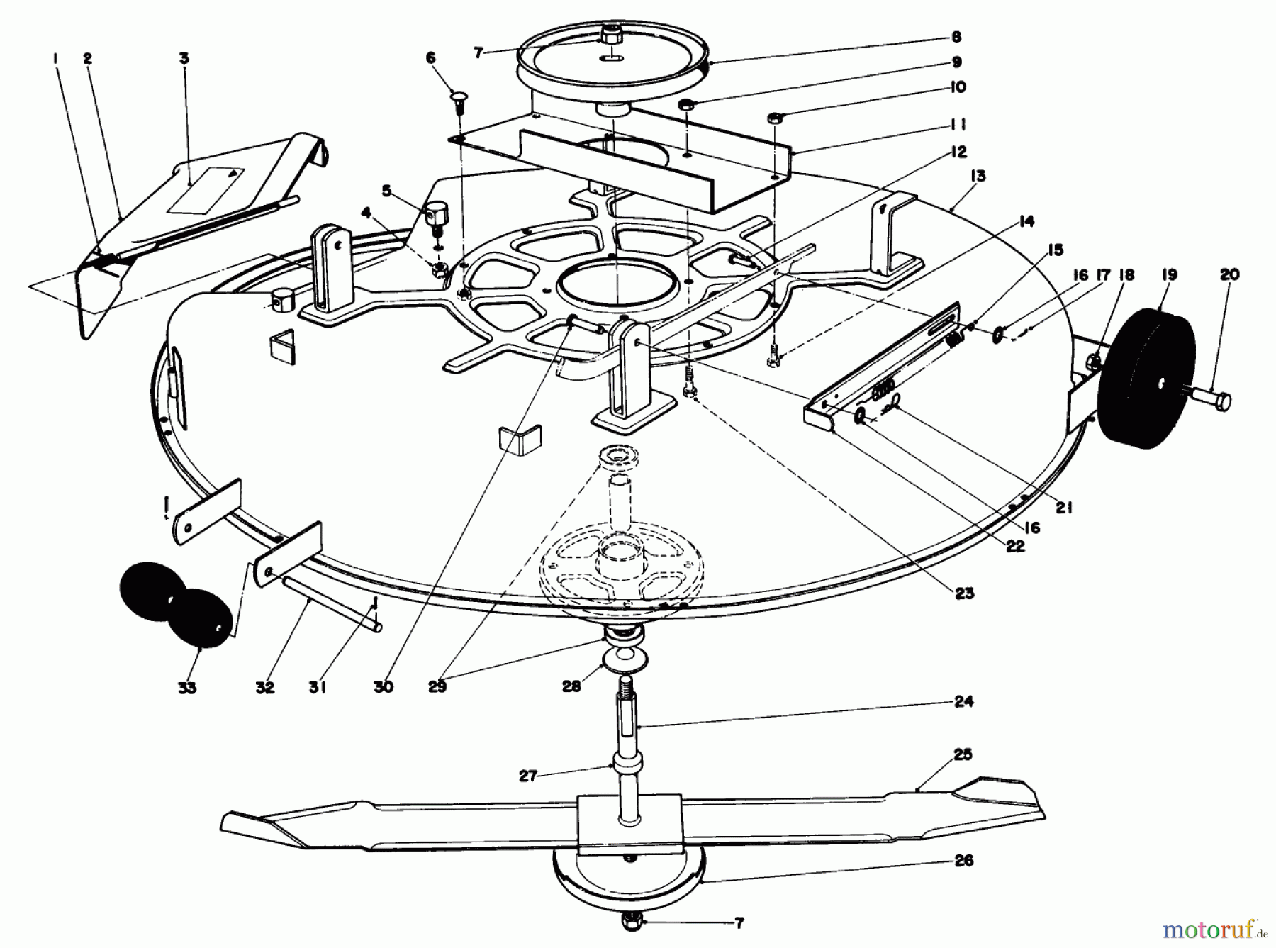  Toro Neu Mowers, Lawn & Garden Tractor Seite 1 57300 (8-32) - Toro 8-32 Front Engine Rider, 1981 (1000001-1999999) CUTTING DECK