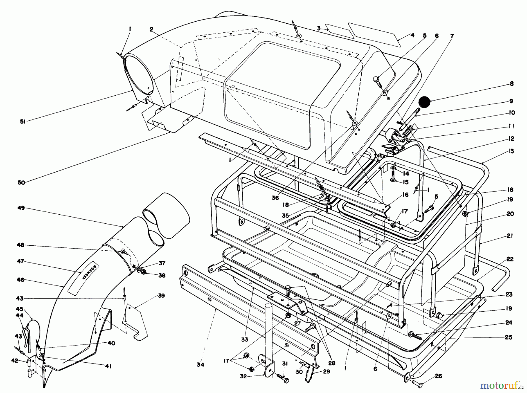  Toro Neu Mowers, Lawn & Garden Tractor Seite 1 57360 (11-32) - Toro 11-32 Lawn Tractor, 1983 (3000001-3999999) EASY-FILL GRASS CATCHER MODEL 59120 (OPTIONAL)