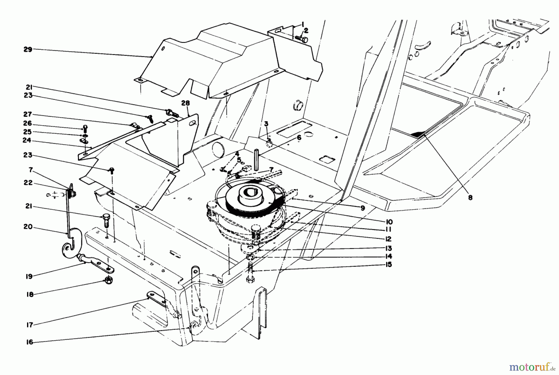  Toro Neu Mowers, Lawn & Garden Tractor Seite 1 57360 (11-32) - Toro 11-32 Lawn Tractor, 1986 (6000001-6999999) CLUTCH & PULLEY ASSEMBLY