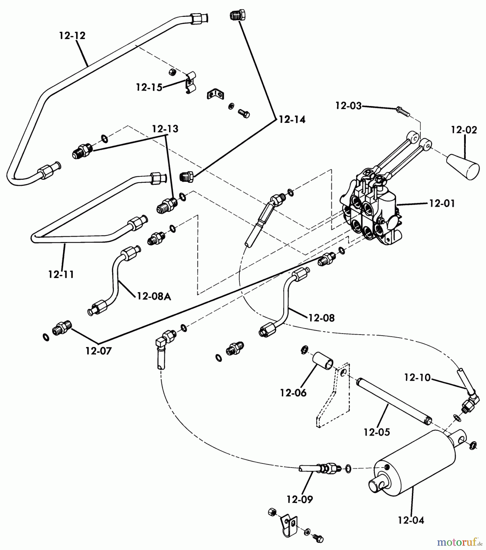  Toro Neu Mowers, Lawn & Garden Tractor Seite 1 61-16OS02 (D-160) - Toro D-160 Automatic Tractor, 1976 12.000 HYDRAULIC SYSTEM