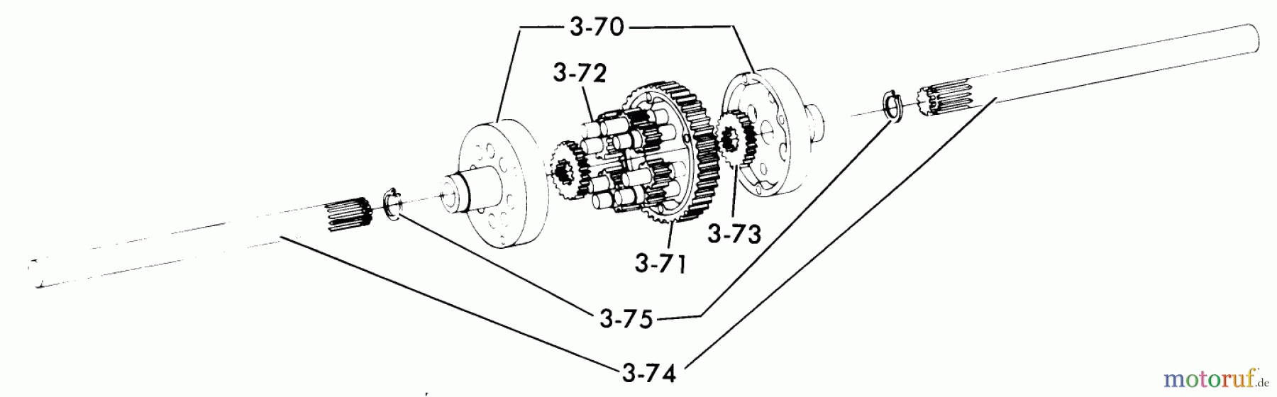  Toro Neu Mowers, Lawn & Garden Tractor Seite 1 71-16K801 (C-160) - Toro C-160 8-Speed Tractor, 1977 3.070 DIFFERENTIAL