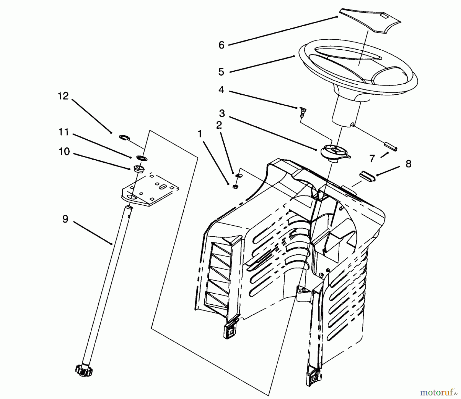  Toro Neu Mowers, Lawn & Garden Tractor Seite 1 71200 (12-32XL) - Toro 12-32XL Lawn Tractor, 1993 (3900001-3999999) STEERING ASSEMBLY