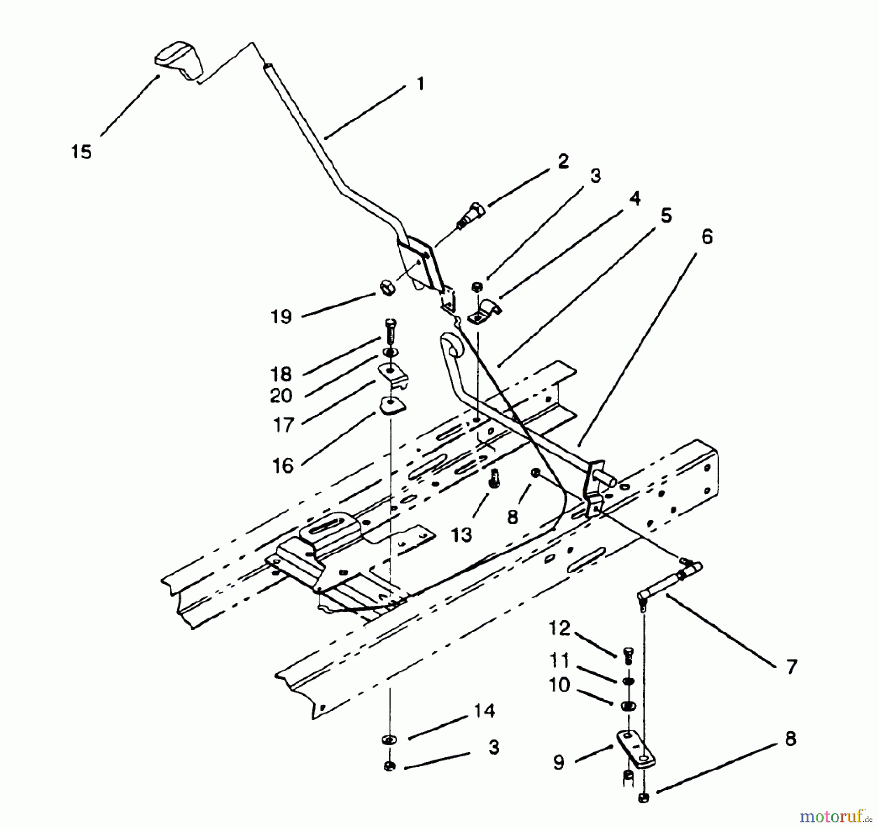  Toro Neu Mowers, Lawn & Garden Tractor Seite 1 71202 (12-38XL) - Toro 12-38XL Lawn Tractor, 1993 (3900001-3999999) SHIFT ASSEMBLY (SERIAL NO. 3900001-3901496) (MODEL NO. 71180), (SERIAL NO. 3900001-3900480) (MODEL NO. 71202)