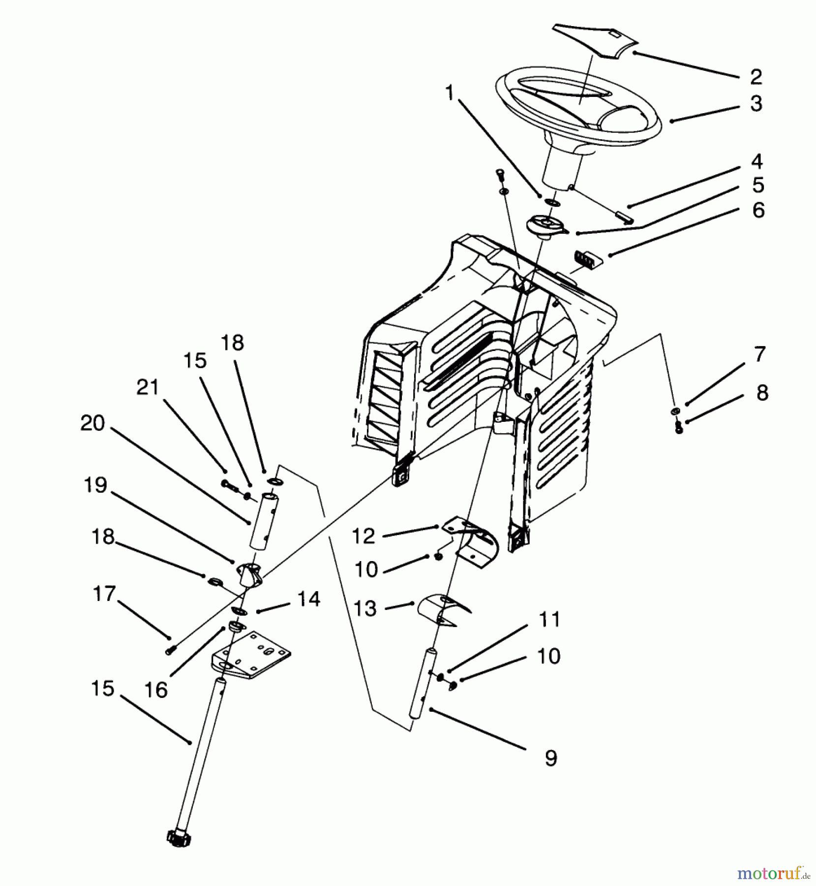  Toro Neu Mowers, Lawn & Garden Tractor Seite 1 71180 (12-38XL) - Toro 12-38XL Lawn Tractor, 1993 (3900001-3999999) STEERING ASSEMBLY