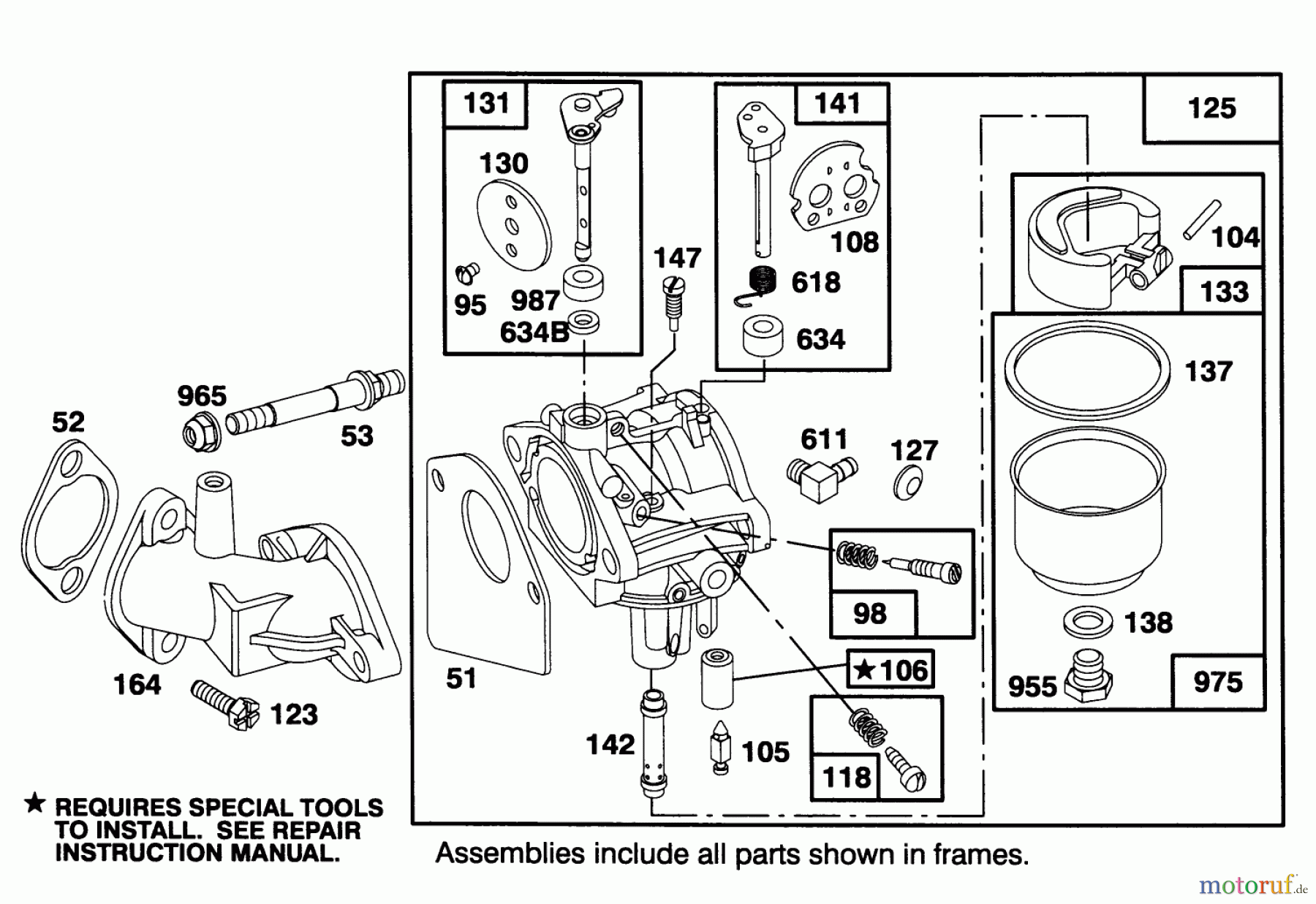  Toro Neu Mowers, Lawn & Garden Tractor Seite 1 71200 (12-32XL) - Toro 12-32XL Lawn Tractor, 1994 (4900001-4999999) ENGINE BRIGGS & STRATTON MODEL 283707-0156-01 #3