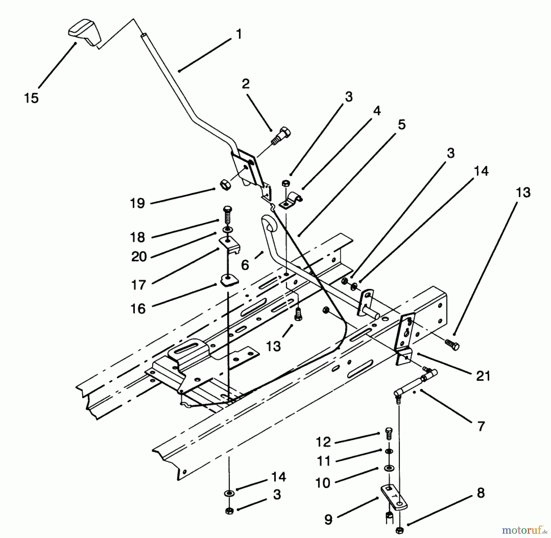  Toro Neu Mowers, Lawn & Garden Tractor Seite 1 71184 (12-38XL) - Toro 12-38XL Lawn Tractor, 1995 (5900001-5910000) SHIFT ASSEMBLY