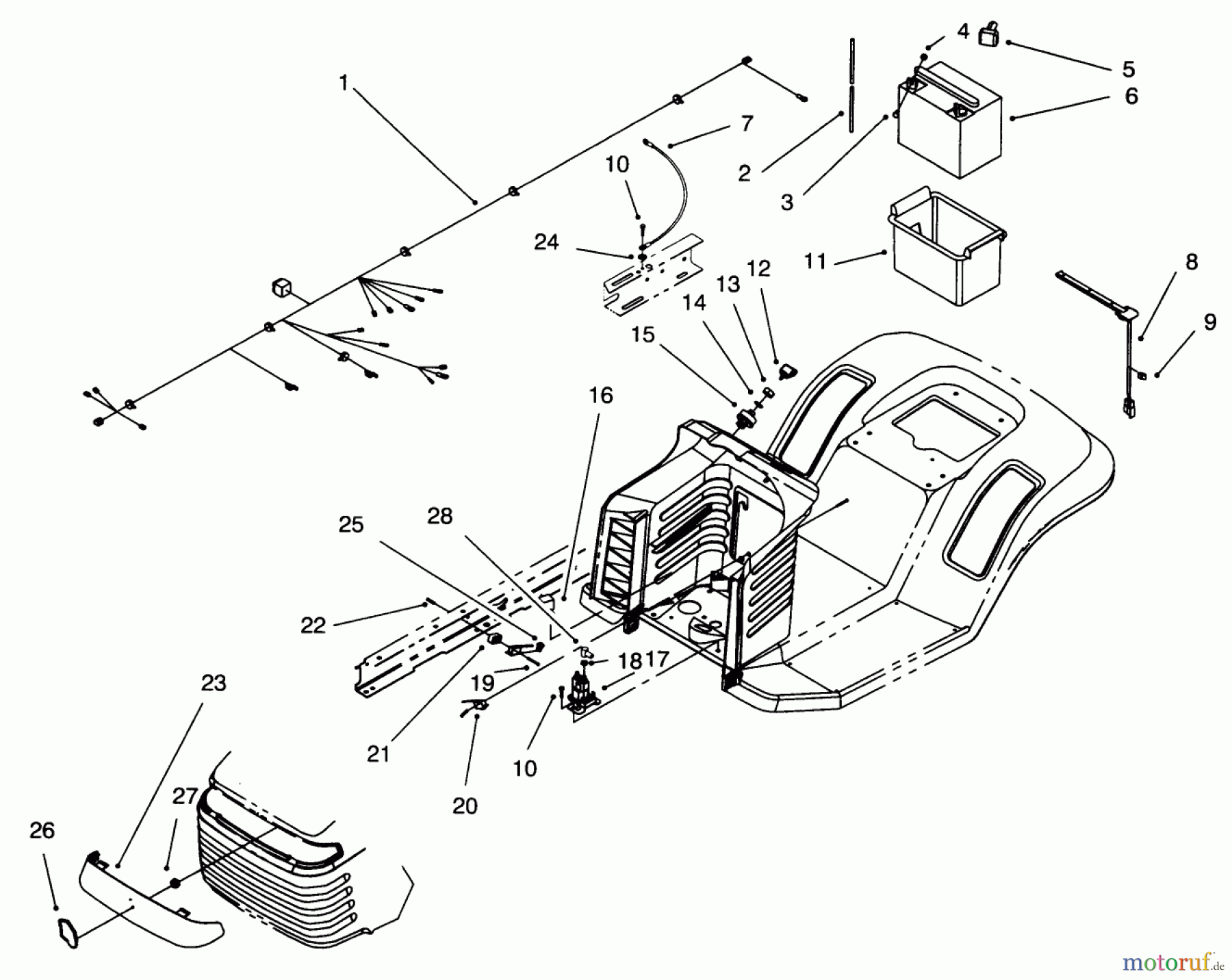  Toro Neu Mowers, Lawn & Garden Tractor Seite 1 71188 (12-32XL) - Toro 12-32XL Lawn Tractor, 1996 (6900001-6999999) ELECTRICAL ASSEMBLY