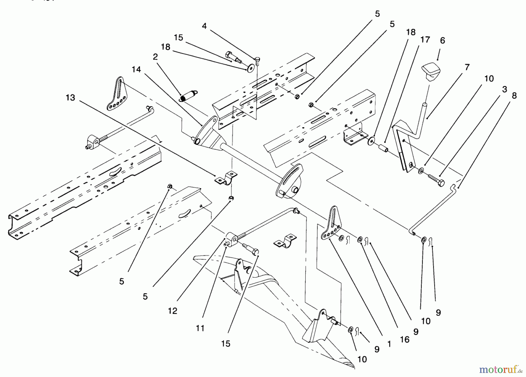  Toro Neu Mowers, Lawn & Garden Tractor Seite 1 71188 (12-32XL) - Toro 12-32XL Lawn Tractor, 1996 (6900001-6999999) HEIGHT OF CUT ASSEMBLY