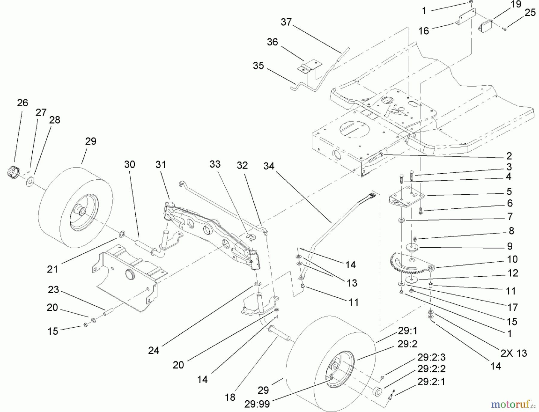  Toro Neu Mowers, Lawn & Garden Tractor Seite 1 71199 (XL 320) - Toro XL 320 Lawn Tractor, 2005 (250000001-250999999) STEERING COMPONENT ASSEMBLY