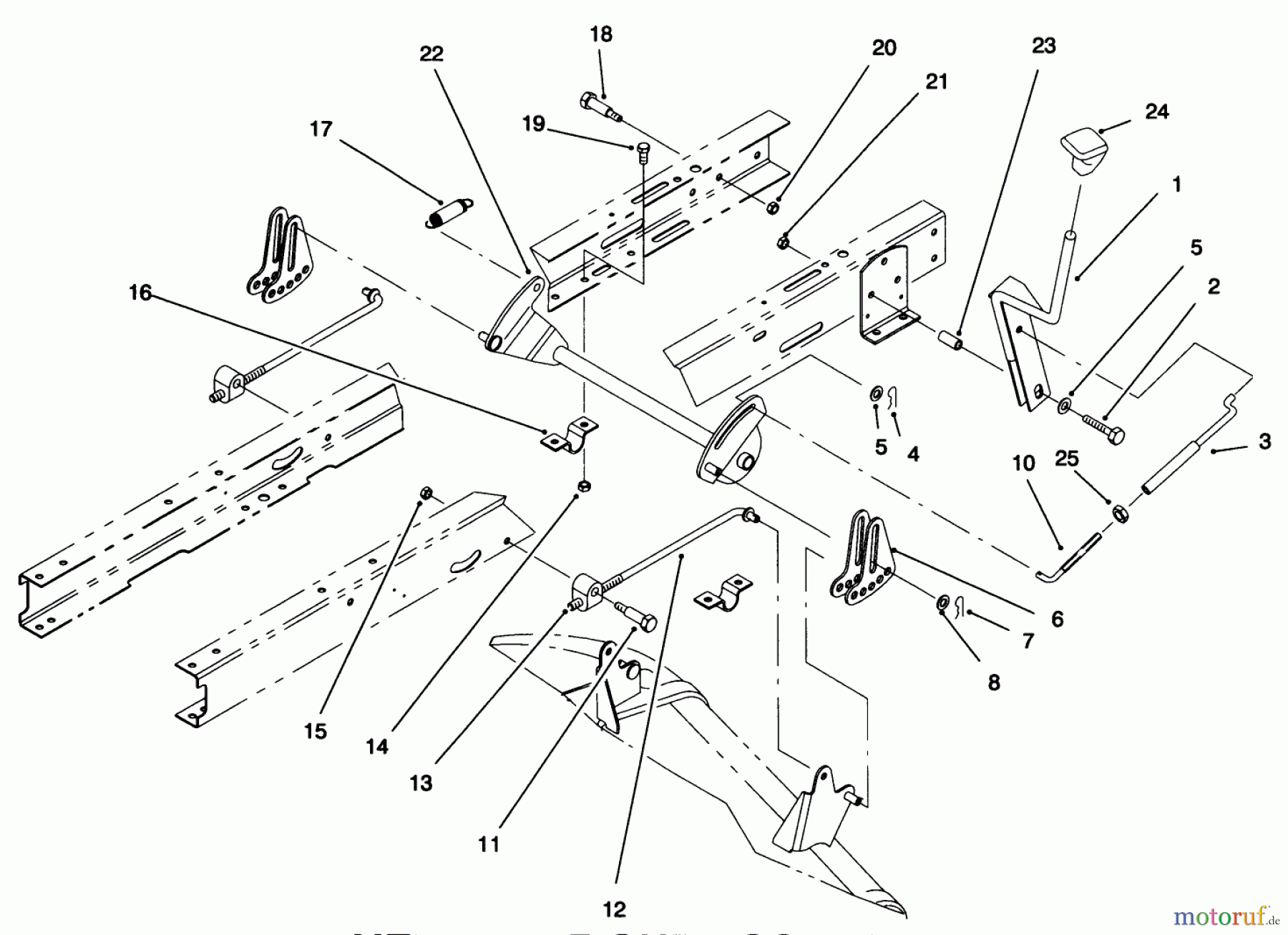  Toro Neu Mowers, Lawn & Garden Tractor Seite 1 71218 (16-44HXL) - Toro 16-44HXL Lawn Tractor, 1996 (6900001-6999999) HEIGHT OF CUT ASSEMBLY