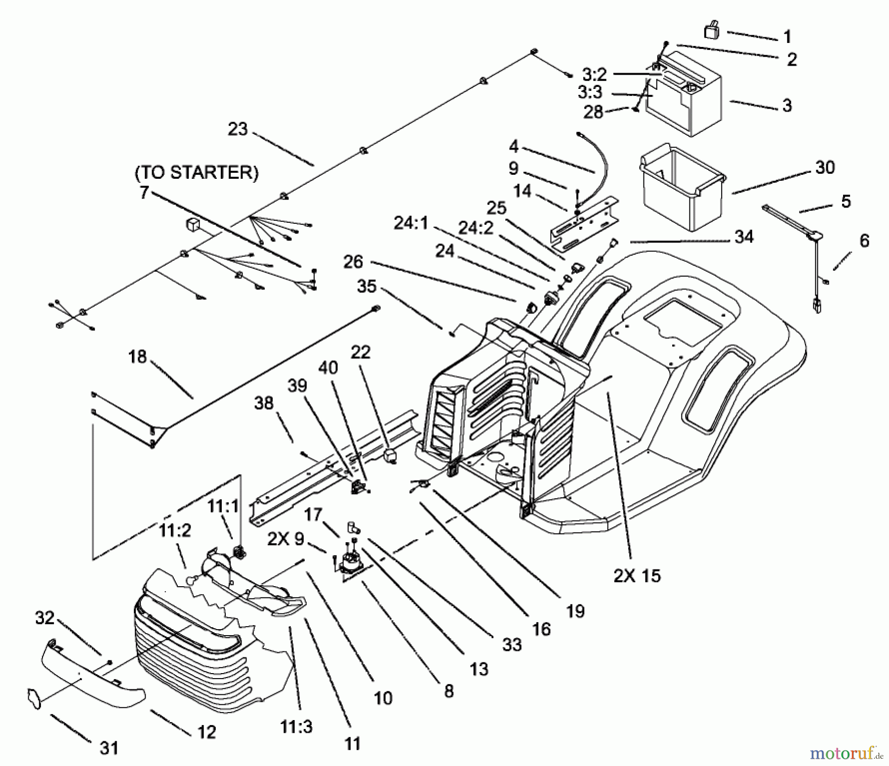  Toro Neu Mowers, Lawn & Garden Tractor Seite 1 71226 (16-38XLE) - Toro 16-38XLE Lawn Tractor, 2002 (220010001-220999999) ELECTRICAL ASSEMBLY