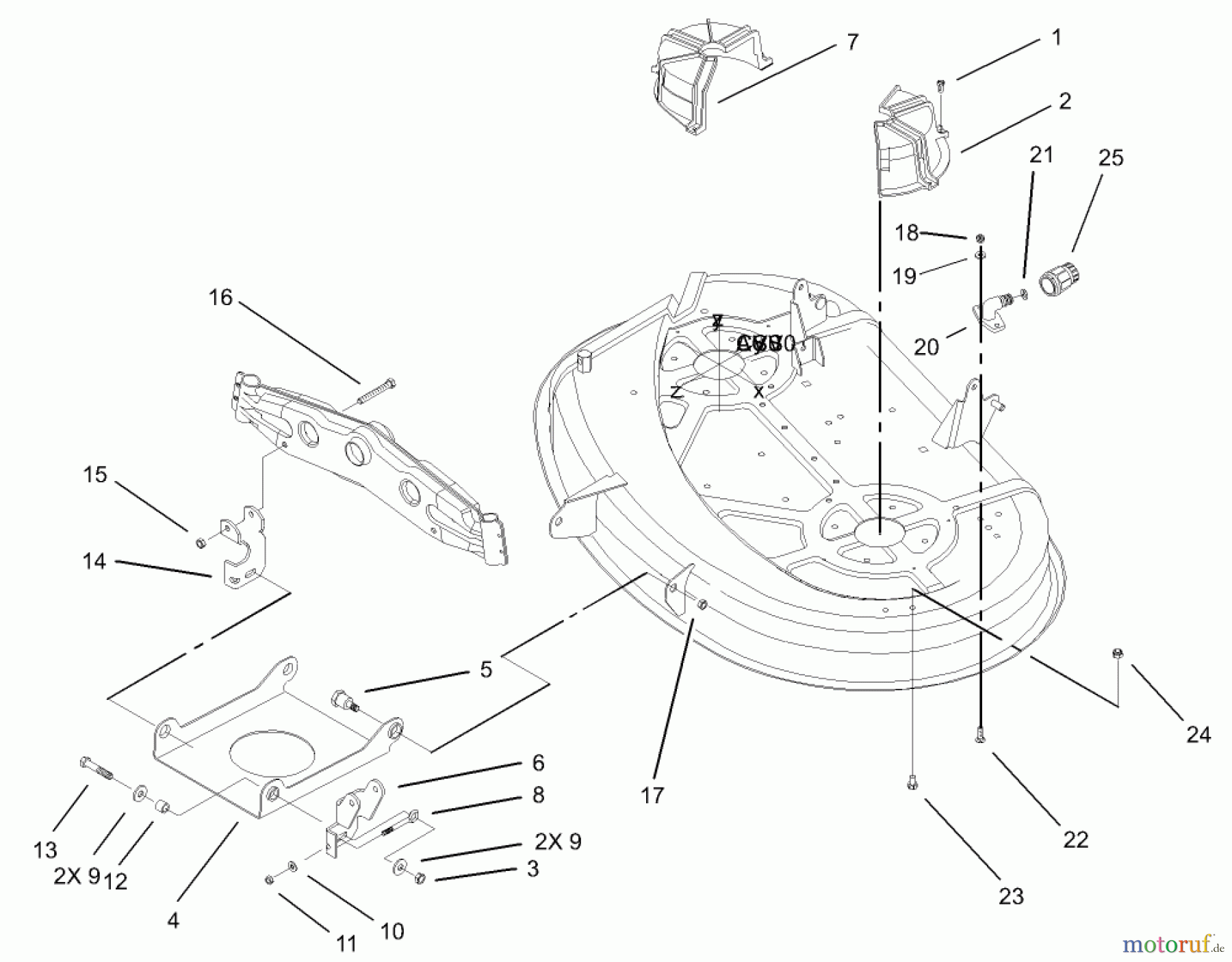  Toro Neu Mowers, Lawn & Garden Tractor Seite 1 71223 (16-38XL) - Toro 16-38XL Lawn Tractor, 2003 (230000001-230999999) 38IN DECK ENGAGEMENT ASSEMBLY