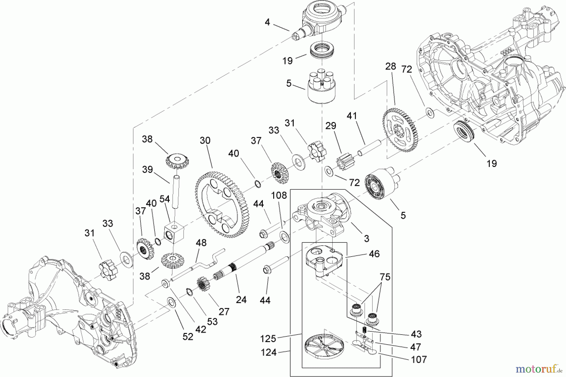  Toro Neu Mowers, Lawn & Garden Tractor Seite 1 71227 (16-38HXL) - Toro 16-38HXL Lawn Tractor, 2004 (240000001-240999999) GEAR ASSEMBLY TRANSAXLE NO. 104-1760