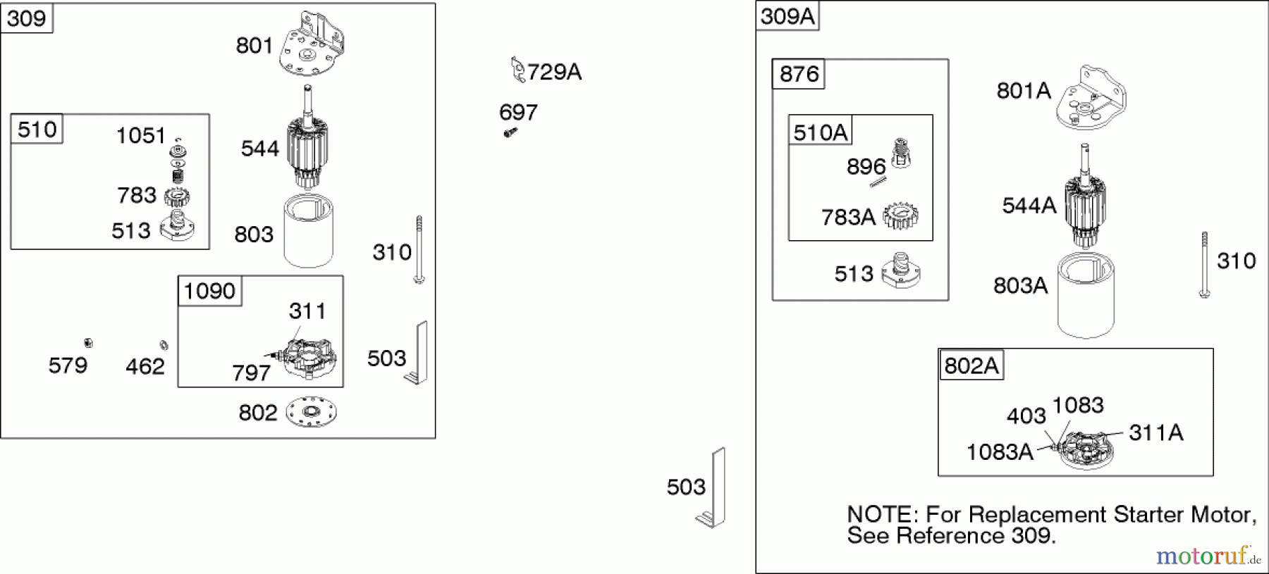  Toro Neu Mowers, Lawn & Garden Tractor Seite 1 71227 (16-38HXL) - Toro 16-38HXL Lawn Tractor, 2004 (240000001-240999999) STARTER ASSEMBLY BRIGGS AND STRATTON MODEL 286H77-0121-E1