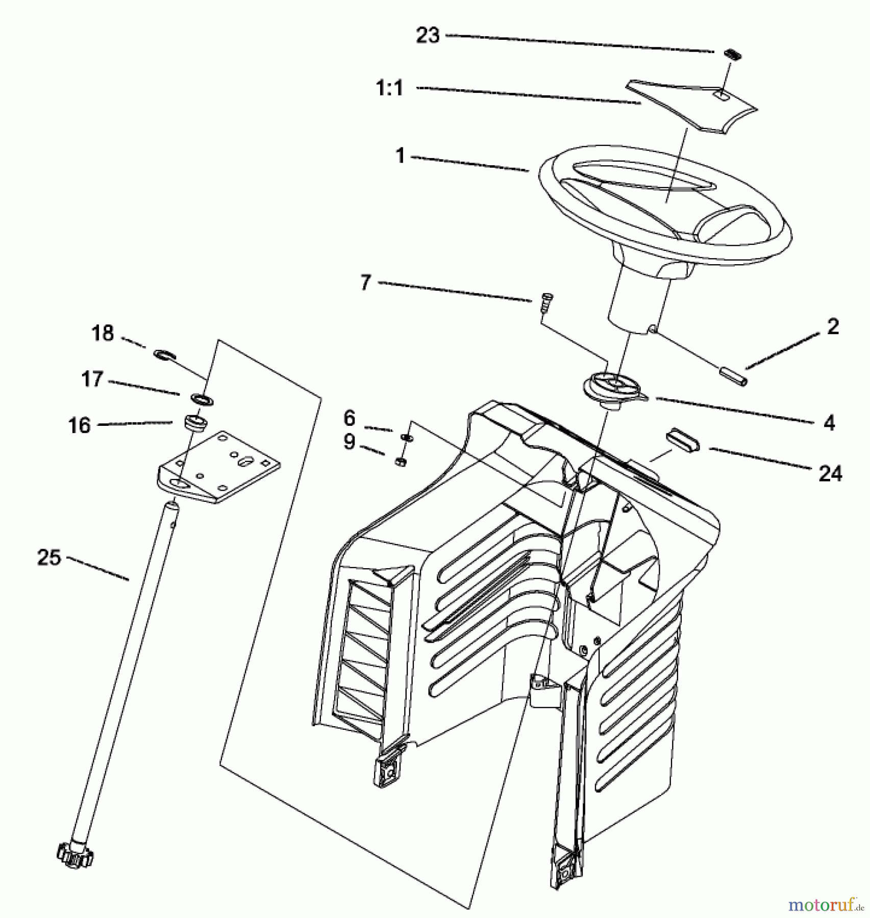  Toro Neu Mowers, Lawn & Garden Tractor Seite 1 71228 (17-44HXL) - Toro 17-44HXL Lawn Tractor, 2002 (220010001-220999999) STEERING ASSEMBLY