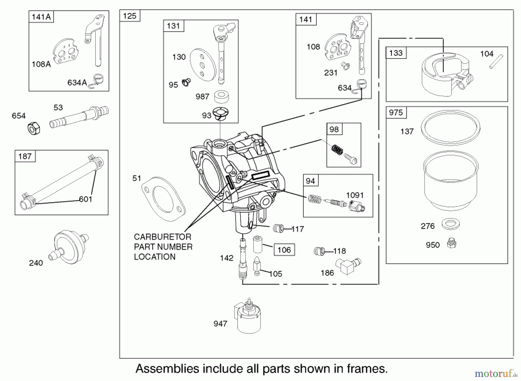  Toro Neu Mowers, Lawn & Garden Tractor Seite 1 71228 (17-44HXL) - Toro 17-44HXL Lawn Tractor, 2003 (230000001-230999999) CARBURETOR ASSEMBLY BRIGGS AND STRATTON 31F777-0123-E1