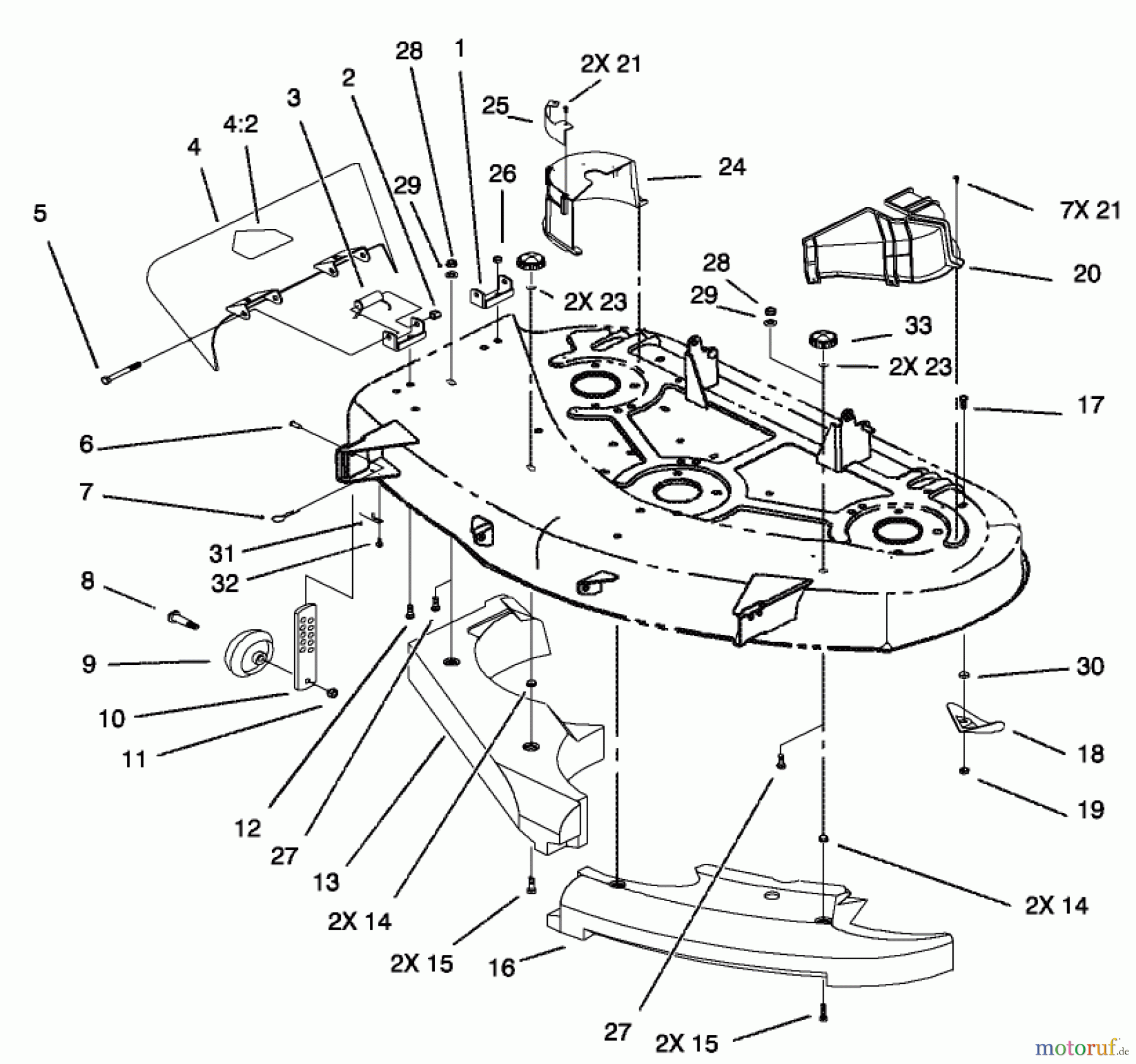  Toro Neu Mowers, Lawn & Garden Tractor Seite 1 71228 (17-44HXL) - Toro 17-44HXL Lawn Tractor, 2003 (230000001-230999999) CHUTE AND RECYCLER ASSEMBLY