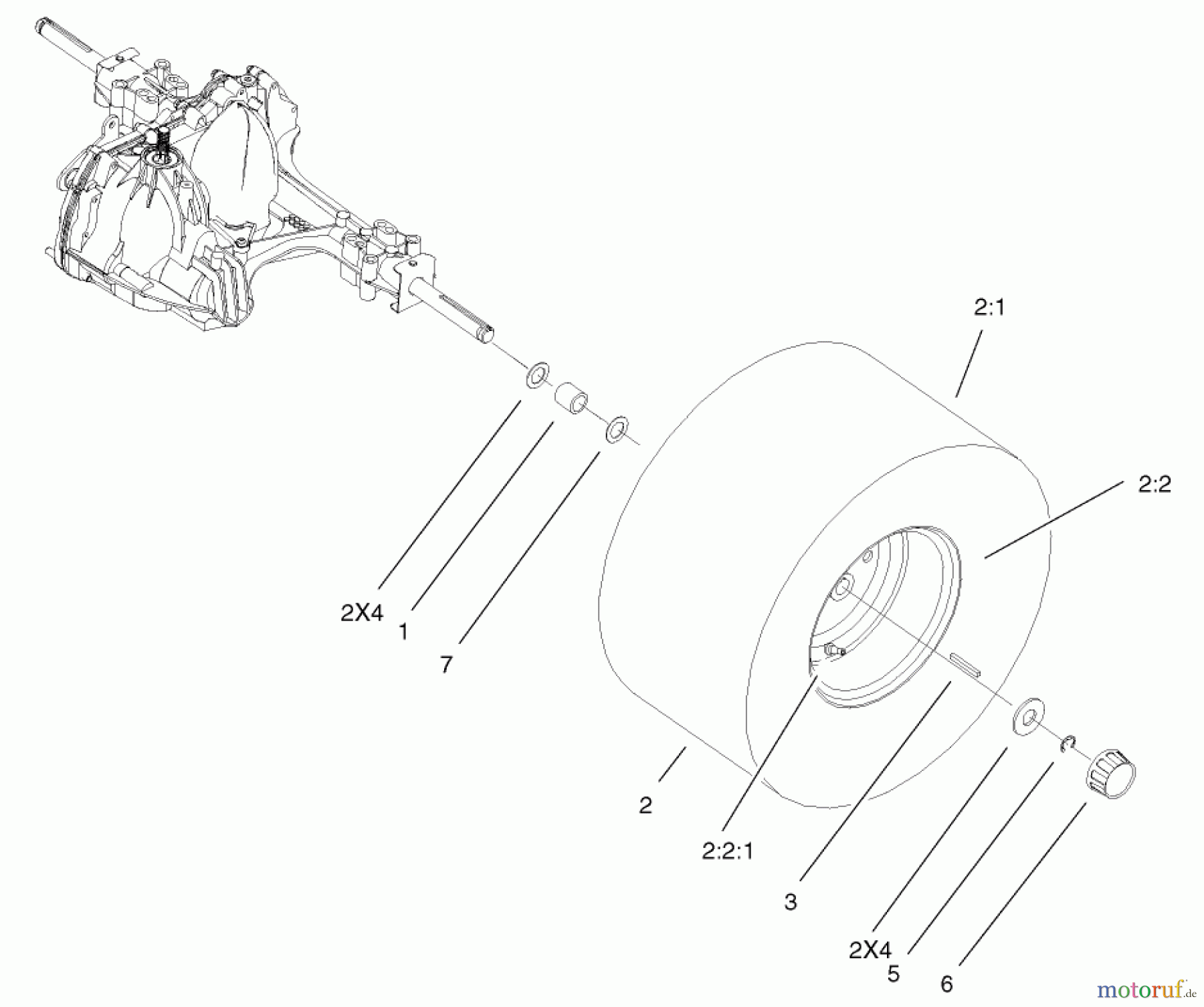  Toro Neu Mowers, Lawn & Garden Tractor Seite 1 71233 (17-44HXL) - Toro 17-44HXL Indy Special Edition Lawn Tractor, 2002 (220000001-220999999) WHEEL AND TIRE ASSEMBLY