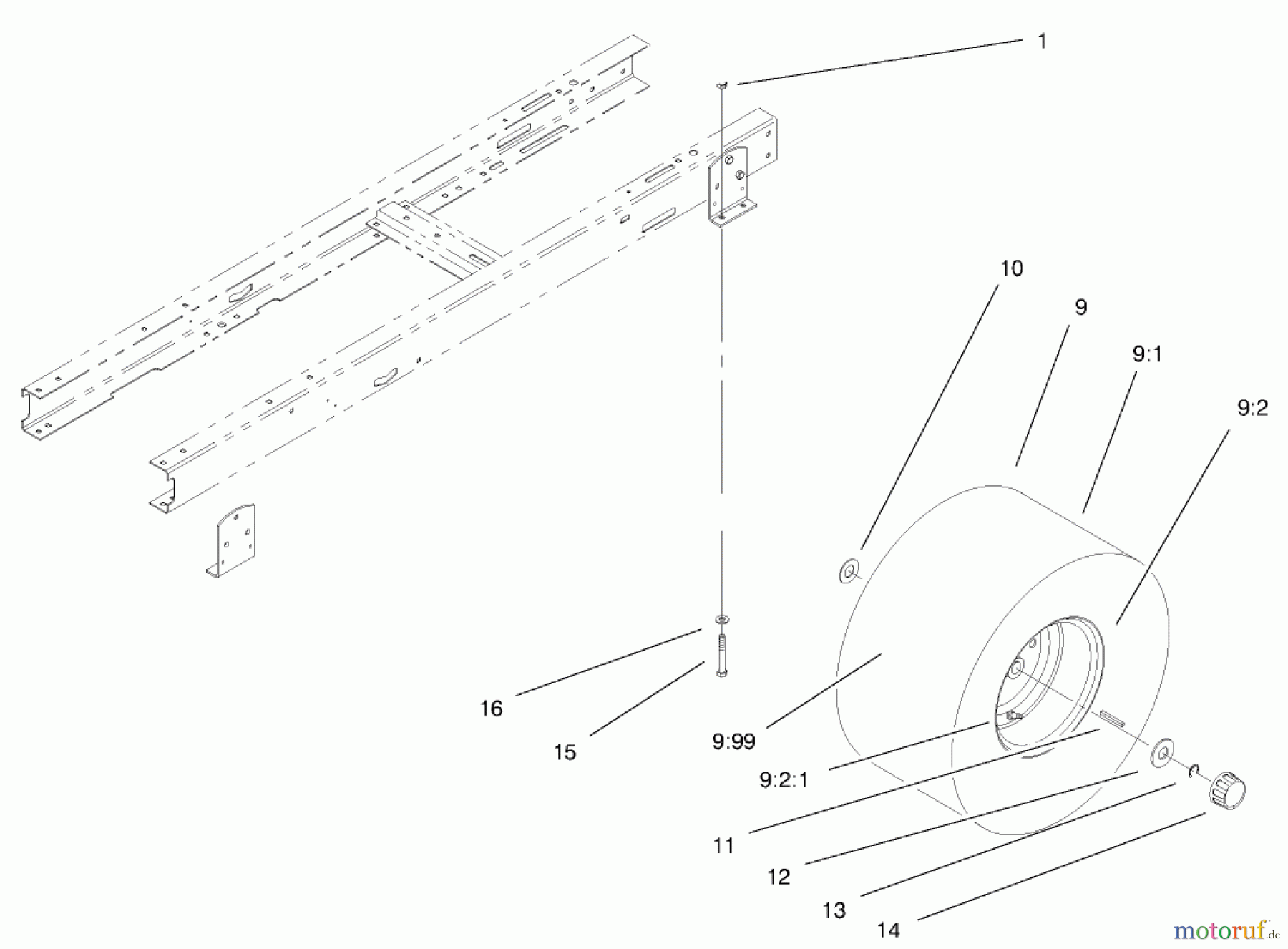  Toro Neu Mowers, Lawn & Garden Tractor Seite 1 71240 (15-38HXL) - Toro 15-38HXL Lawn Tractor, 1999 (9900001-9999999) 5 SPEED TRANSAXLE ASSEMBLY