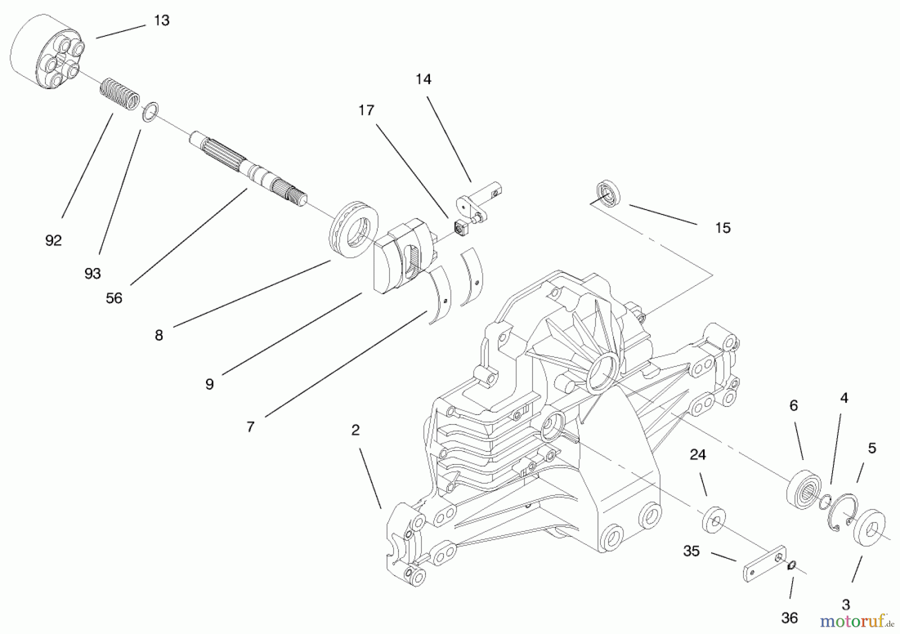  Toro Neu Mowers, Lawn & Garden Tractor Seite 1 71240 (15-38HXL) - Toro 15-38HXL Lawn Tractor, 1999 (9900001-9999999) HYDRO TRANSAXLE ASSEMBLY #2