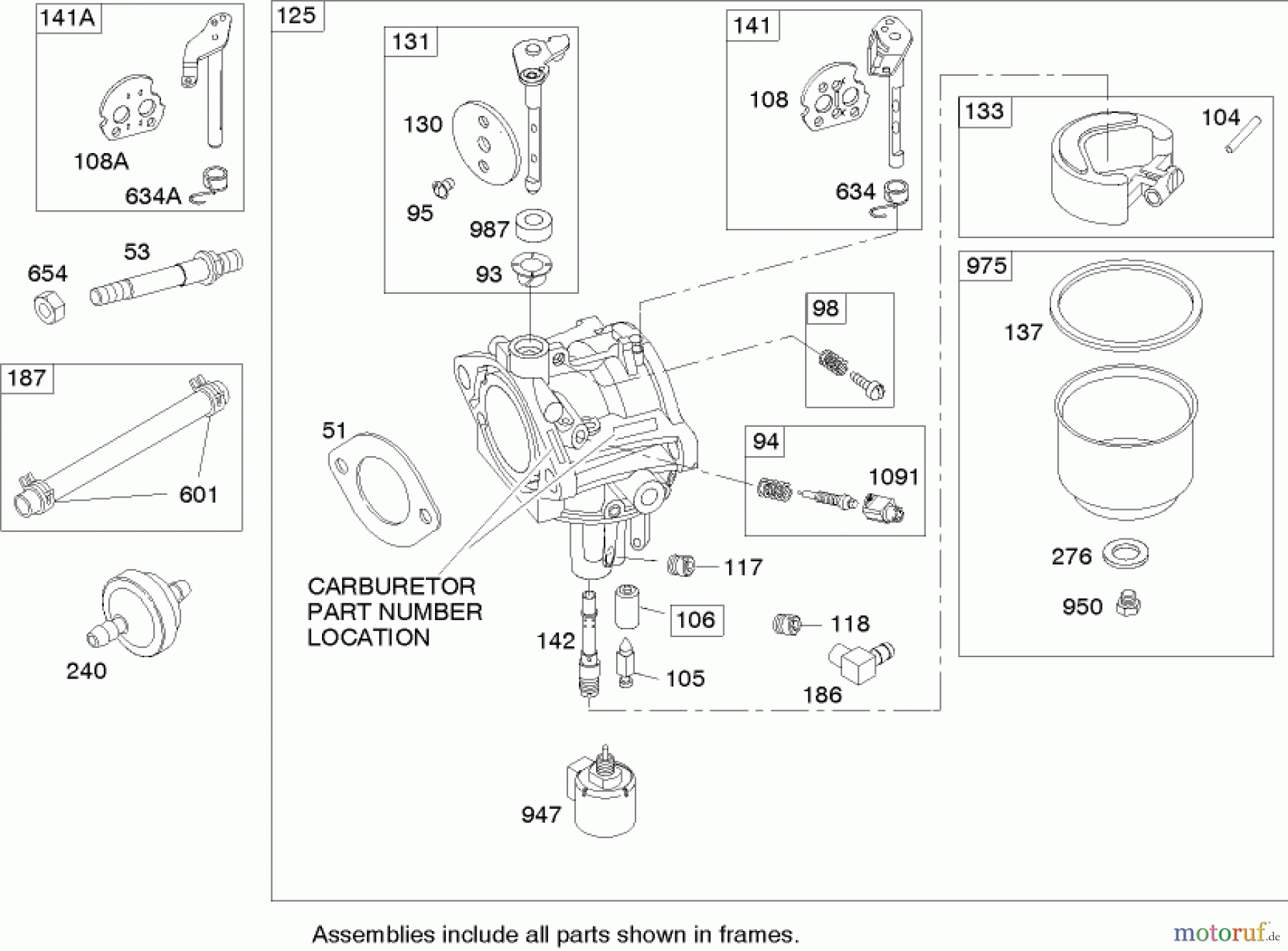  Toro Neu Mowers, Lawn & Garden Tractor Seite 1 71245 (14-38HXLE) - Toro 14-38HXLE Lawn Tractor, 2004 (240000001-240999999) CARBURETOR ASSEMBLY BRIGGS AND STRATTON MODEL 280H07-0160-E1