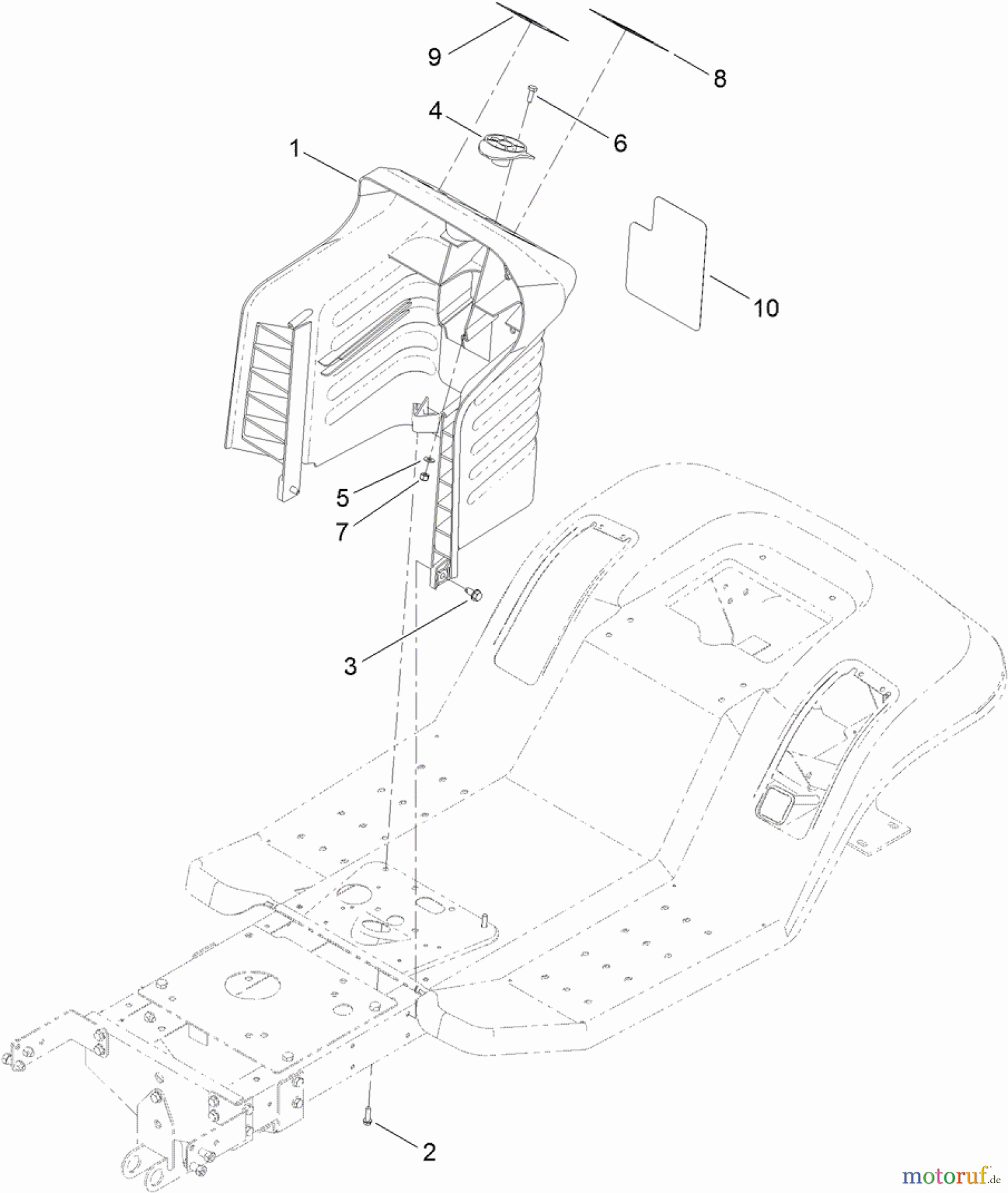  Toro Neu Mowers, Lawn & Garden Tractor Seite 1 71254 (XLS 380) - Toro XLS 380 Lawn Tractor, 2011 (311000001-311999999) TOWER ASSEMBLY