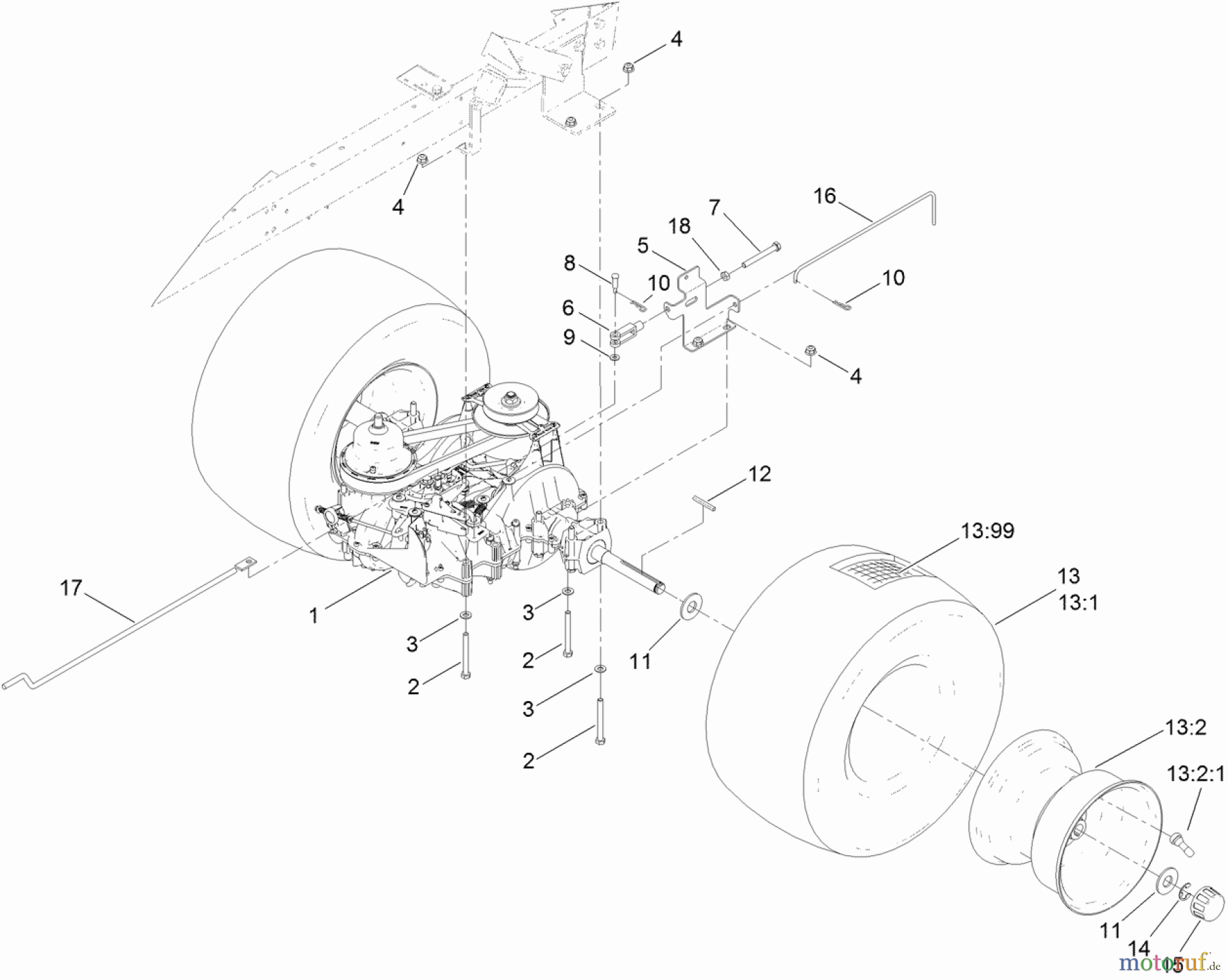  Toro Neu Mowers, Lawn & Garden Tractor Seite 1 71255 (XLS 420T) - Toro XLS 420T Lawn Tractor, 2011 (311000001-311999999) TRACTION DRIVE ASSEMBLY