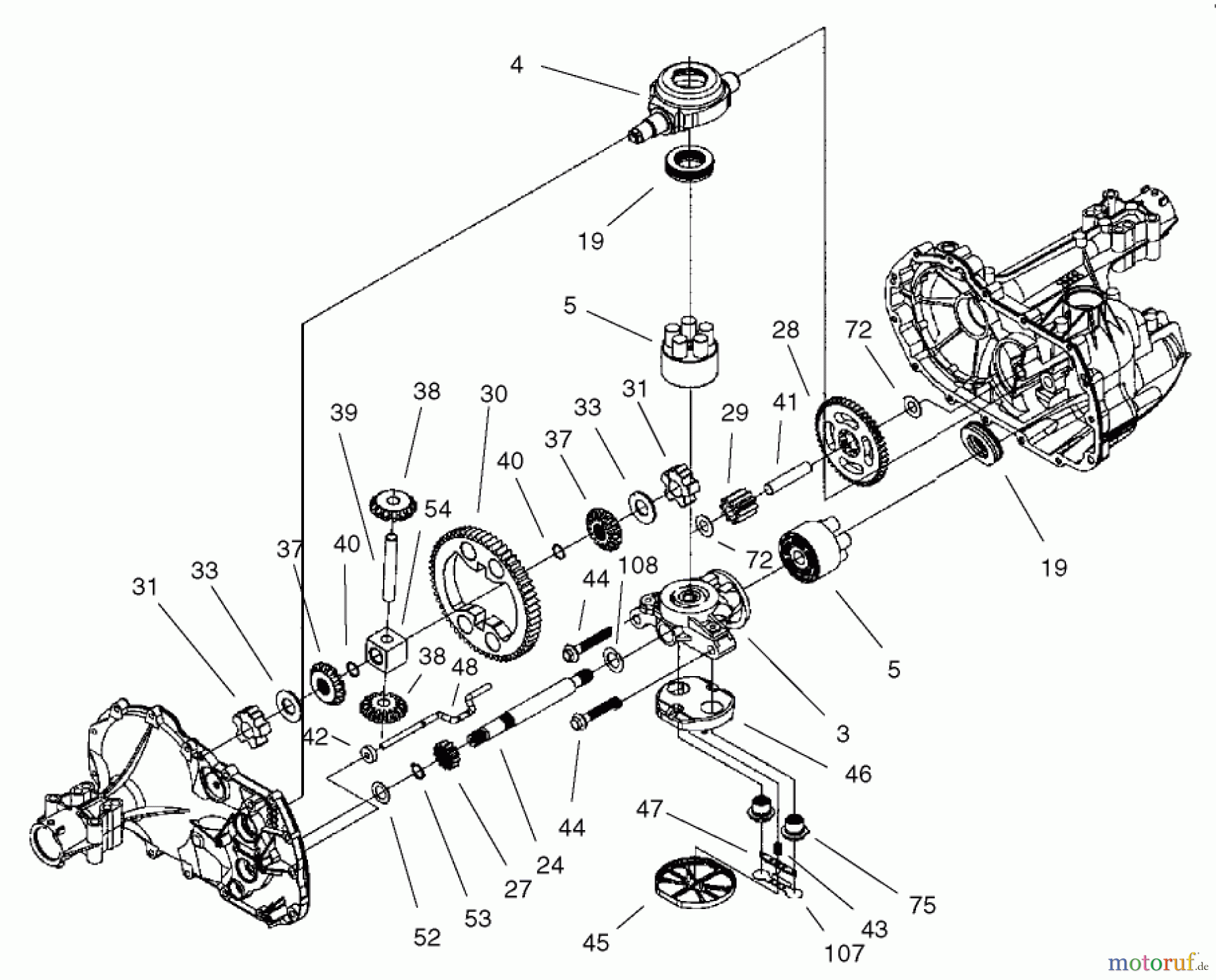  Toro Neu Mowers, Lawn & Garden Tractor Seite 1 71282 (17-44HXLE) - Toro 17-44HXLE Lawn Tractor, 2001 (210000001-210999999) GEAR ASSEMBLY