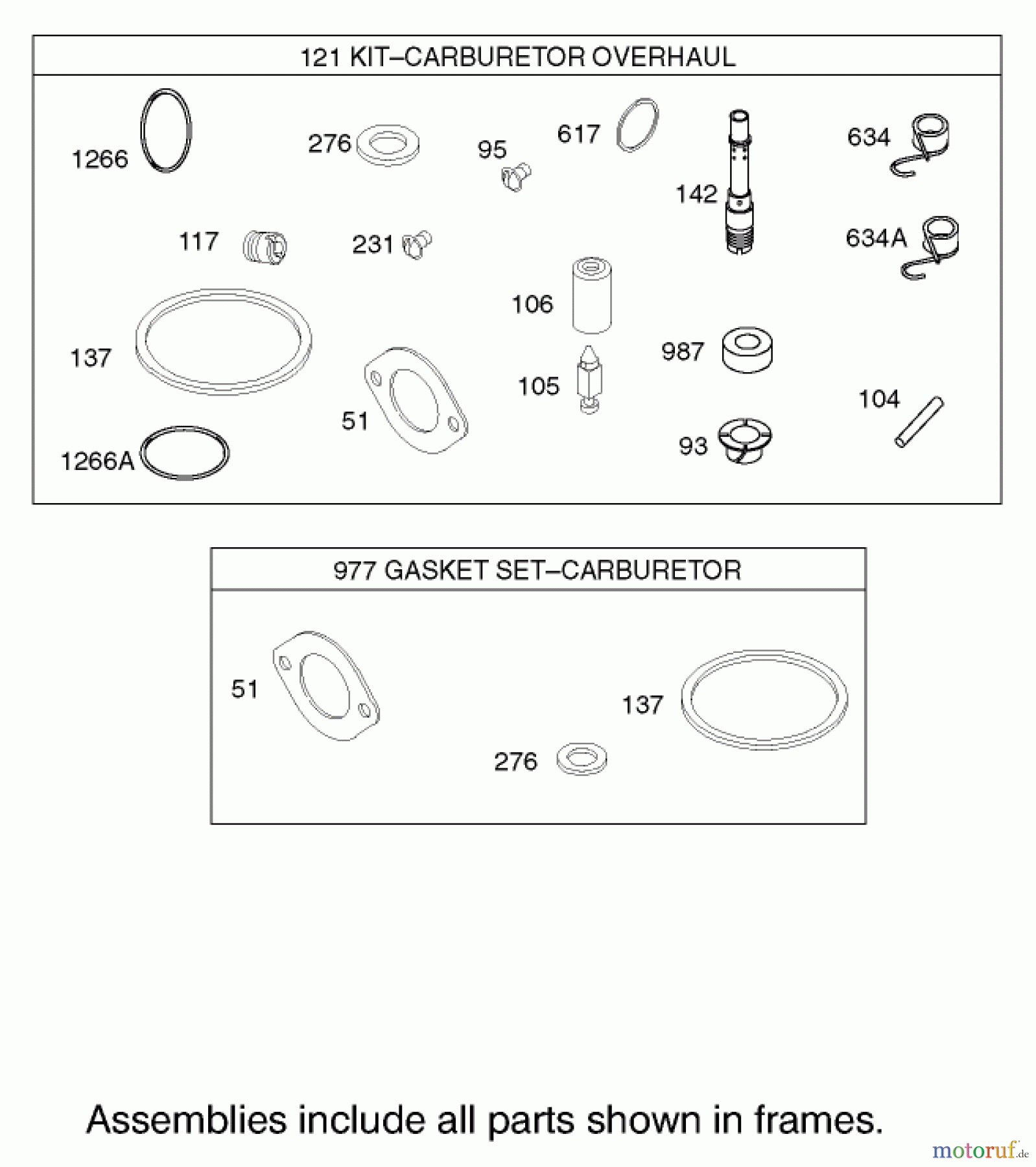  Toro Neu Mowers, Lawn & Garden Tractor Seite 1 71283 (17-44HXLE) - Toro 17-44HXLE Lawn Tractor, 2003 (230000001-230999999) CARBURETOR OVERHAUL KIT ASSEMBLY BRIGGS AND STRATTON 31F777-0123-E1