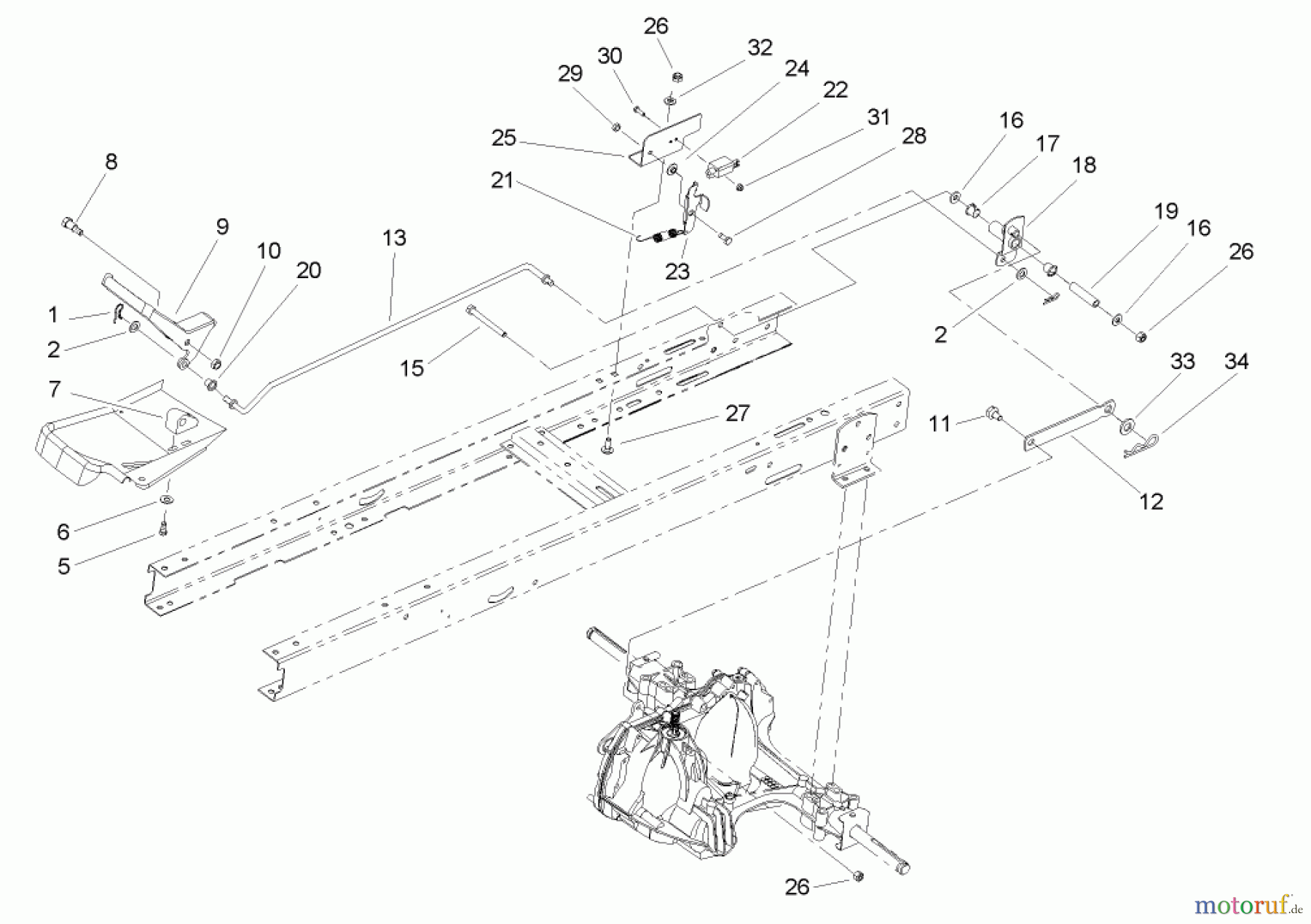  Toro Neu Mowers, Lawn & Garden Tractor Seite 1 71285 (18-44HXLE) - Toro 18-44HXLE Lawn Tractor, 2004 (240000001-240999999) TRANSAXLE INSTALLATION ASSEMBLY