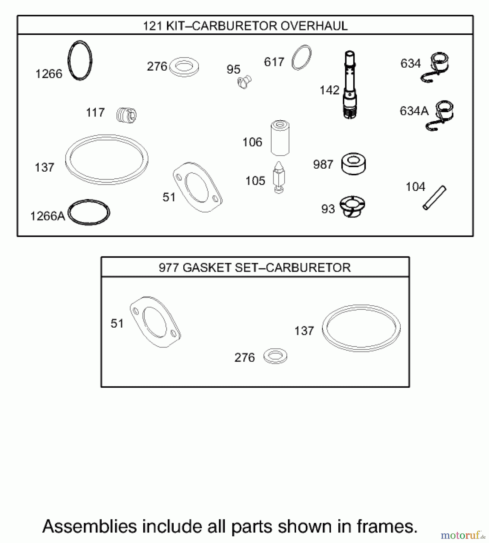  Toro Neu Mowers, Lawn & Garden Tractor Seite 1 71286 (XL 440H) - Toro XL 440H Lawn Tractor, 2006 (260000001-260999999) CARBURETOR OVERHAUL KIT ASSEMBLY BRIGGS AND STRATTON 31F777-0162-E1