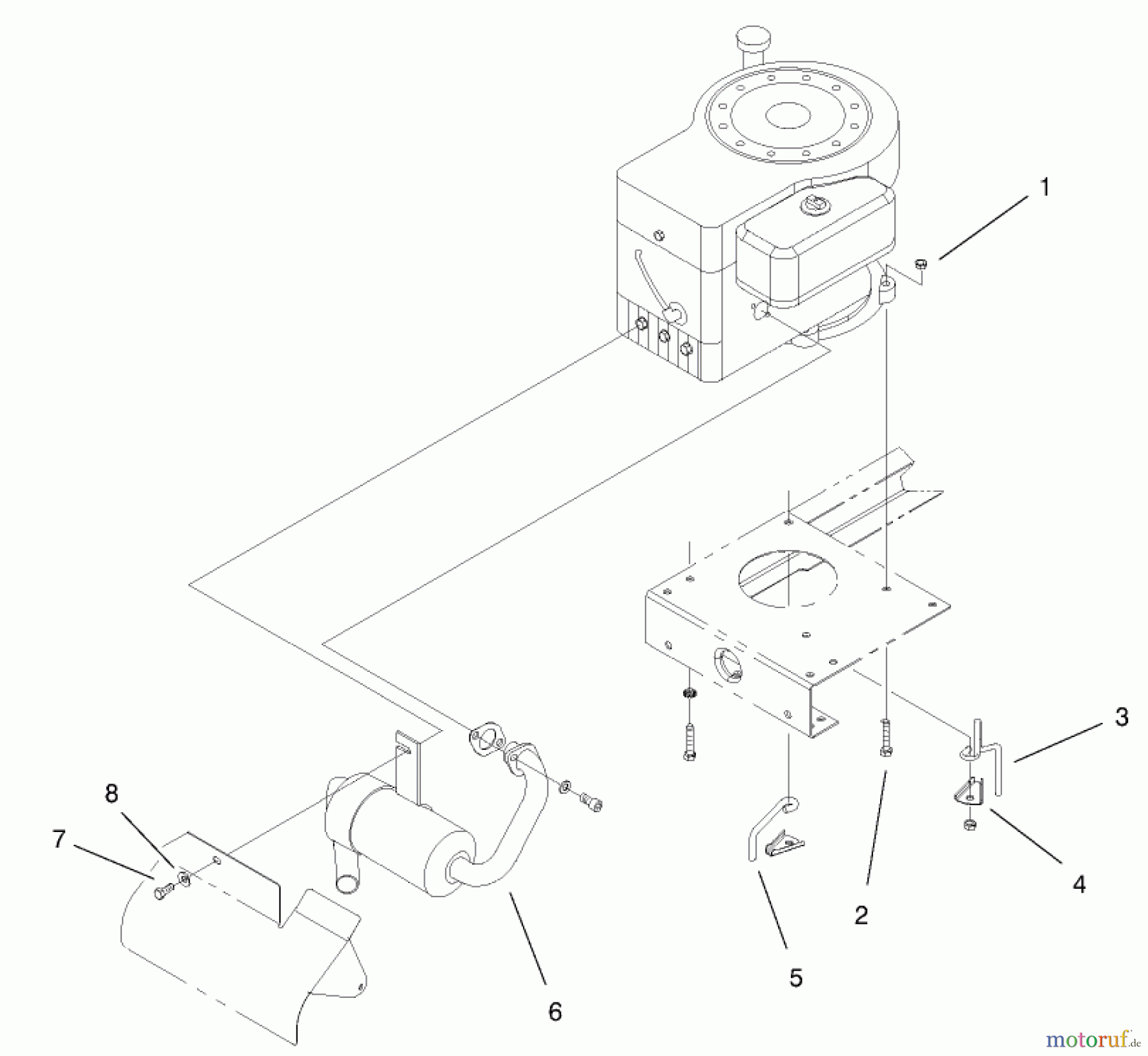  Toro Neu Mowers, Lawn & Garden Tractor Seite 1 71300 (12-32XL) - Toro 12-32XL Lawn Tractor, 2000 (200000001-200999999) ENGINE SYSTEM COMPONENTS ASSEMBLY