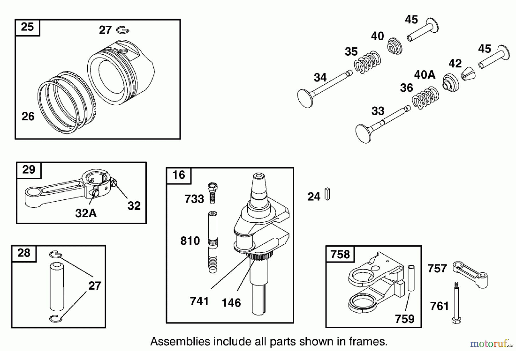  Toro Neu Mowers, Lawn & Garden Tractor Seite 1 71301 (12.5-32XLE) - Toro 12.5-32XLE Lawn Tractor, 2001 (210000001-210999999) CRANKSHAFT ASSEMBLY ENGINE BRIGGS AND STRATTON MODEL 288707-1142-E1