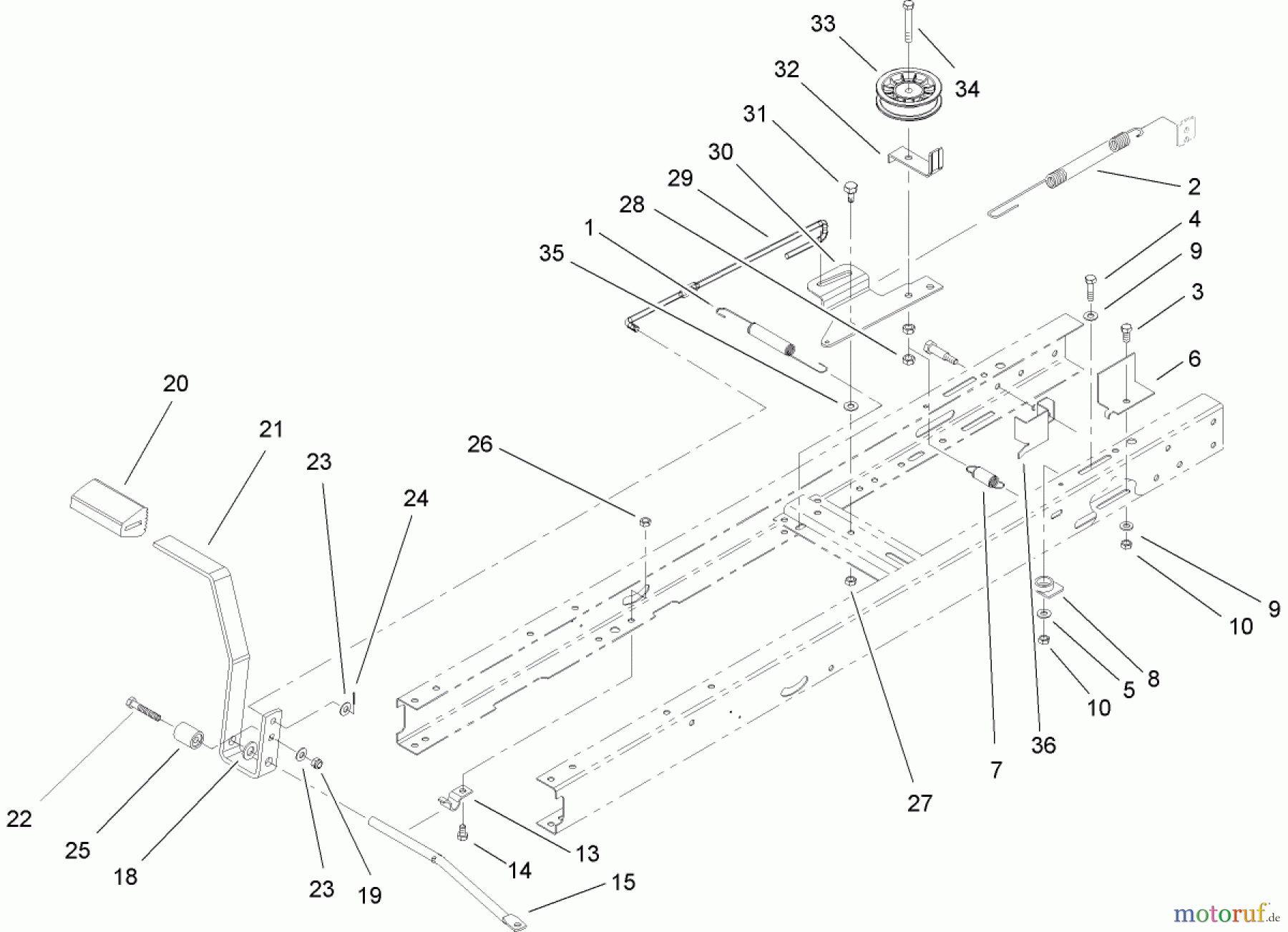  Toro Neu Mowers, Lawn & Garden Tractor Seite 1 71427 (XL 380) - Toro XL 380 Lawn Tractor, 2005 (250000001-250999999) TRACTION CLUTCHING ASSEMBLY