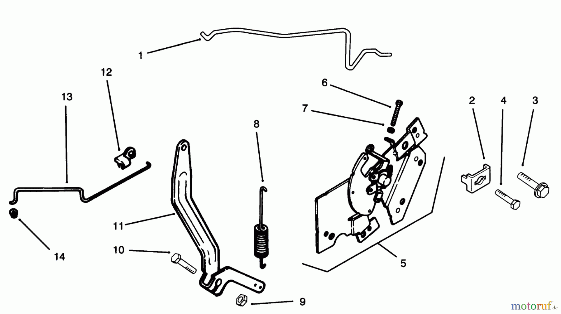  Toro Neu Mowers, Lawn & Garden Tractor Seite 1 72103 (268-H) - Toro 268-H Yard Tractor, 1995 (5900601-5999999) ENGINE CONTROLS #1