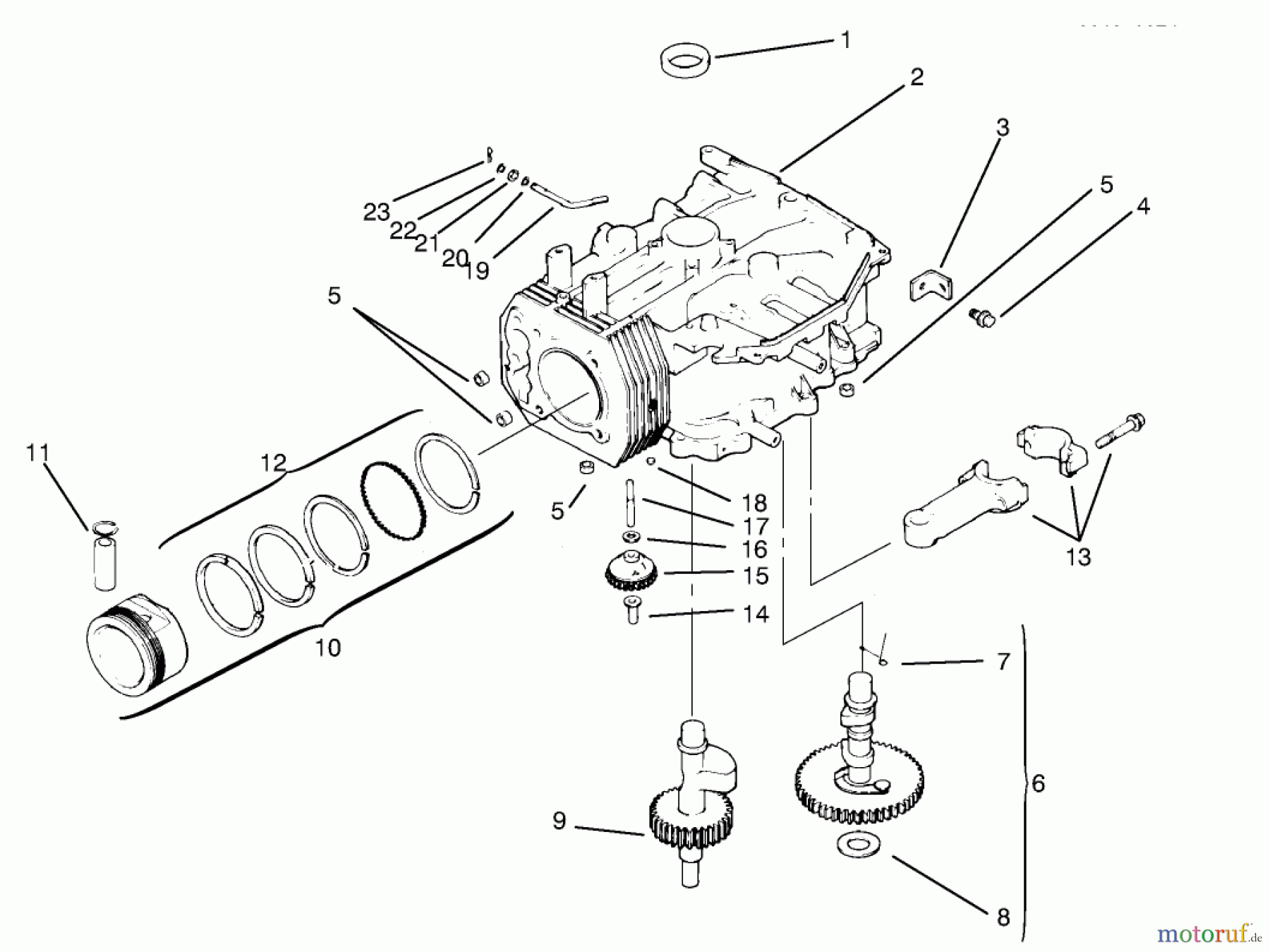  Toro Neu Mowers, Lawn & Garden Tractor Seite 1 72045 (265-6) - Toro 265-6 Yard Tractor, 1997 (7900001-7999999) CRANKCASE-KOHLER