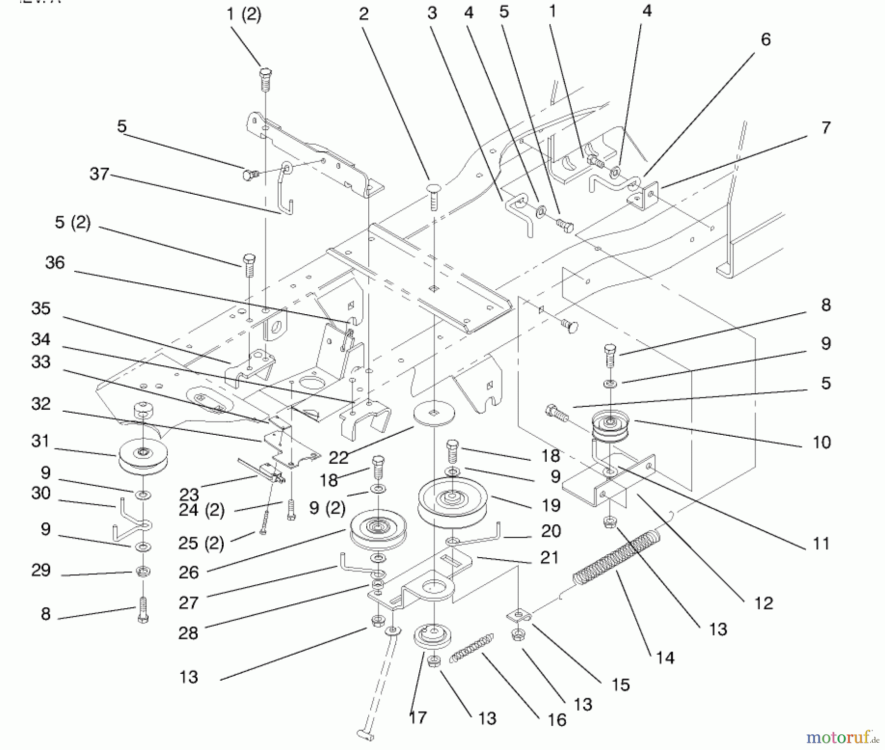  Toro Neu Mowers, Lawn & Garden Tractor Seite 1 72045 (265-6) - Toro 265-6 Yard Tractor, 1997 (7900001-7999999) GEAR DRIVE COMPONENTS